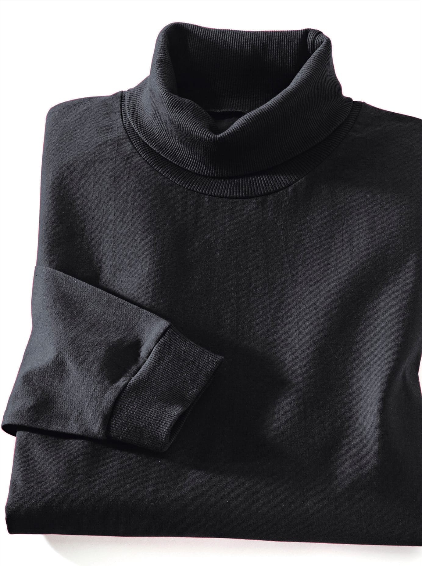 CLASSIC Herren Rollkragenshirt "Rollkragen-Shirt", schwarz, Gr. 48, meliert, unifarben, 100% Baumwolle, Shirts