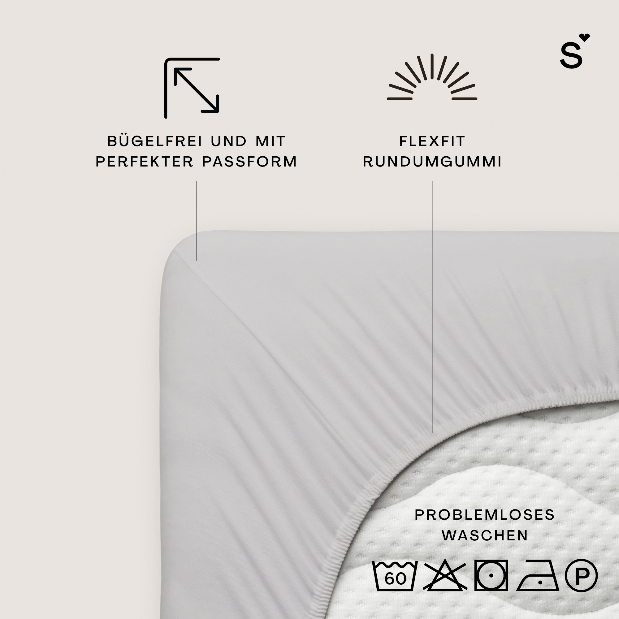 Schlafgut Spannbettlaken »Basic Cotton Bettlaken, 160 g/m², 100% Baumwolle, Spannbetttuch« Spannbettlaken bis 20 cm Matratzenhöhe, bügelfrei und pflegeleicht