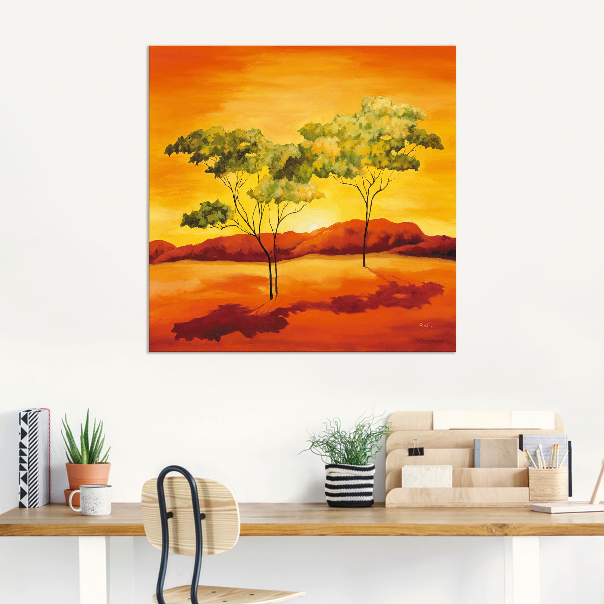 Artland Wandbild »Sonnenuntergang in der Steppe«, Afrika, (1 St.), als Leinwandbild, Poster in verschied. Größen