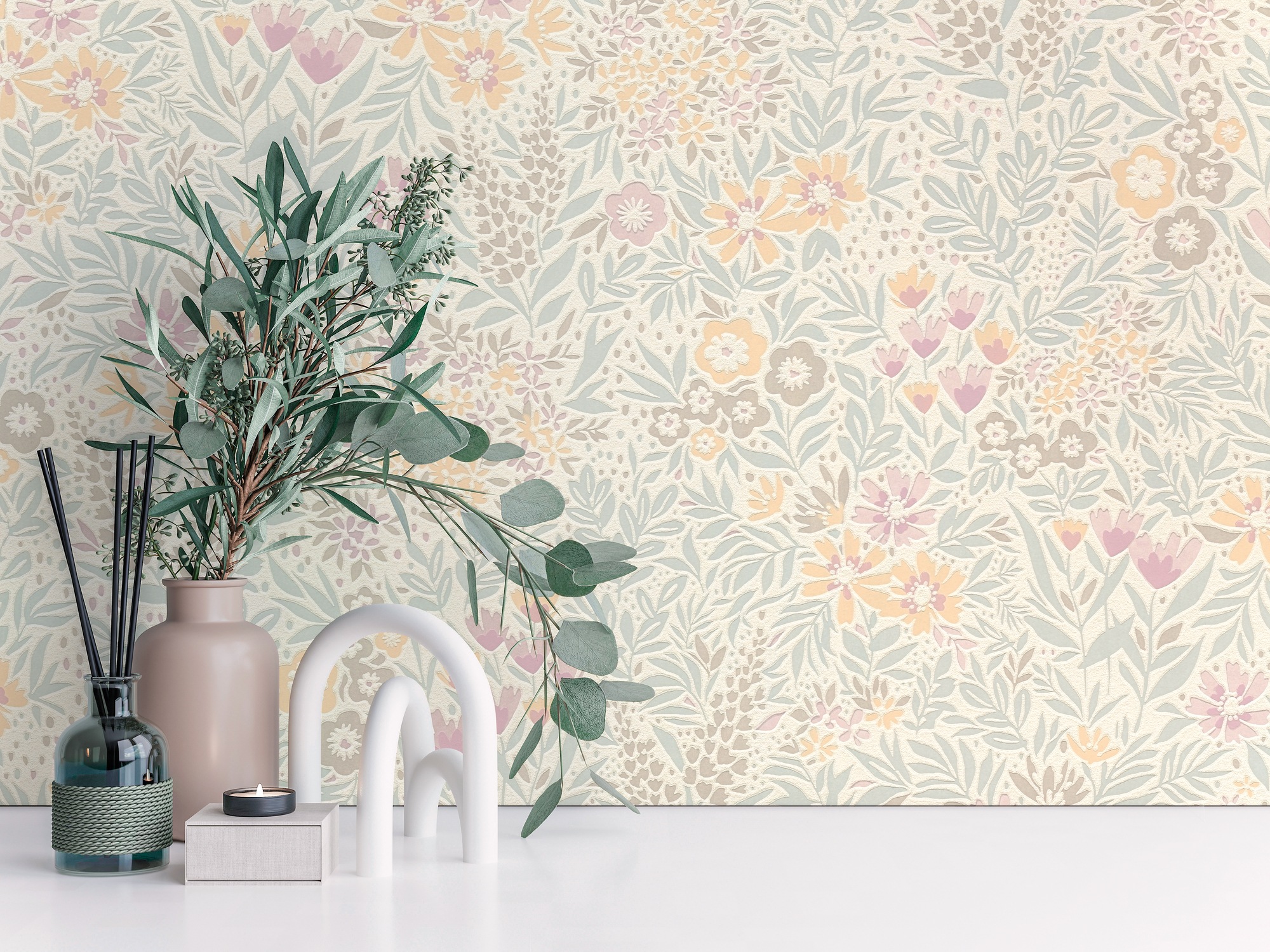 A.S. Création Vliestapete "Attractive 3 Florales Wiesenmuster" floral aufgeschäumt glänzend, fein strukturiert