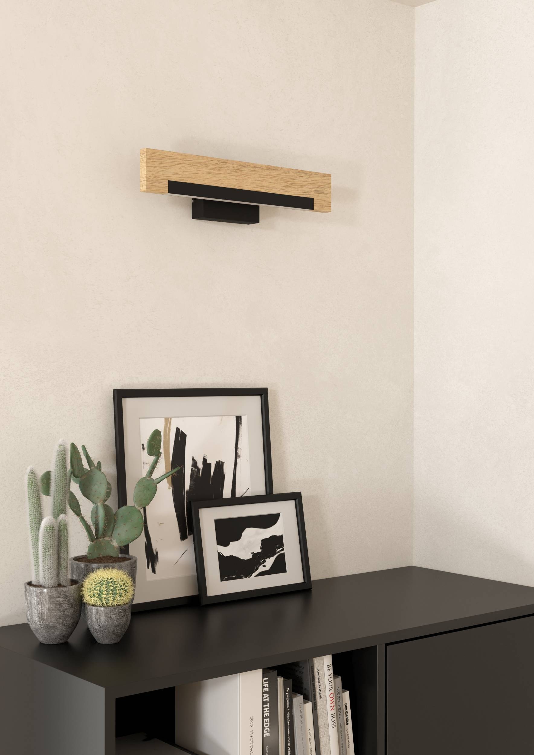 EGLO Wandleuchte »Camacho LED Wandlampe, Stahl, Holz und Kunststoff, Wandstrahler« LED-Modul 1 Stk. Warmweiß