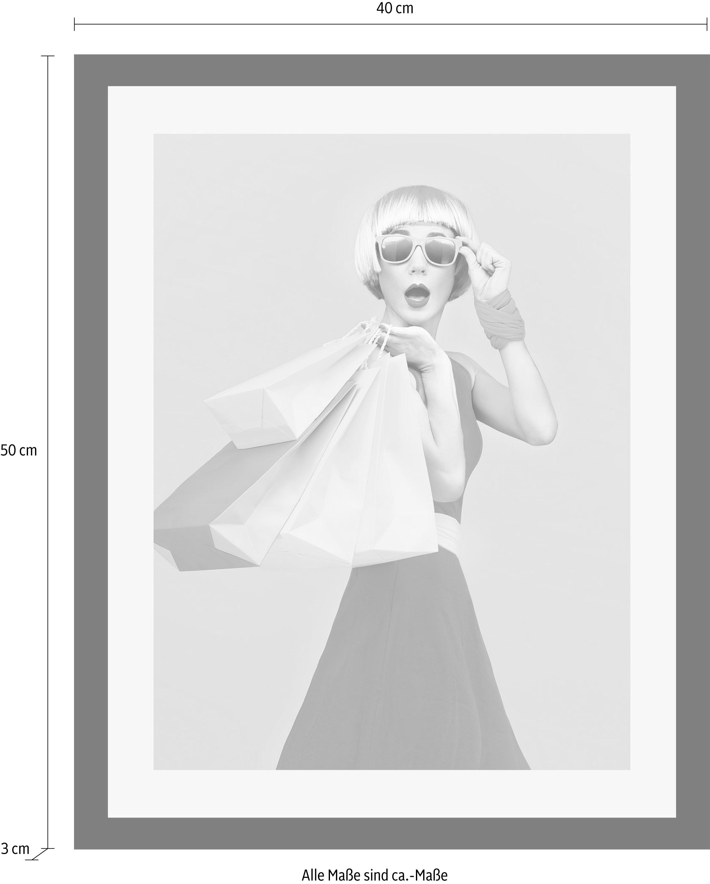 queence Bild »Frau«, Humor-Kunst-Frau-Bilder von Frauen, HD Premium Poster-Druck inkl. Holzrahmen