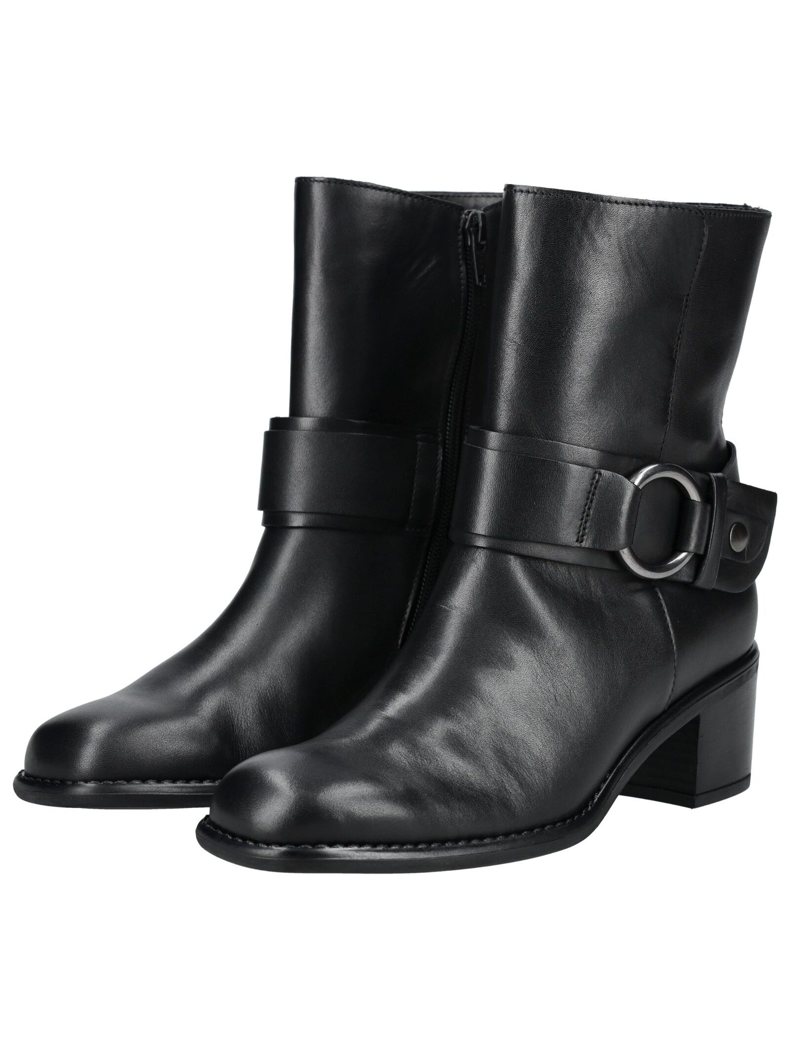 Stiefelette GABOR "Gabor Stiefelette Glattleder", Damen, Gr. 40,5, schwarz (schwarz, silber), Glattleder, Schuhe Stiefelette 3