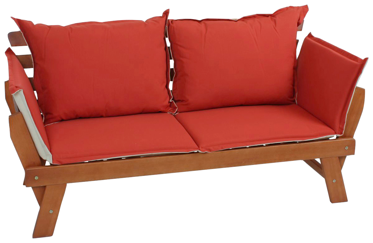 Gartenlounge-Bank »FORTUNA«, (Packung), mit umklappbarer Armlehne und Wendekissen