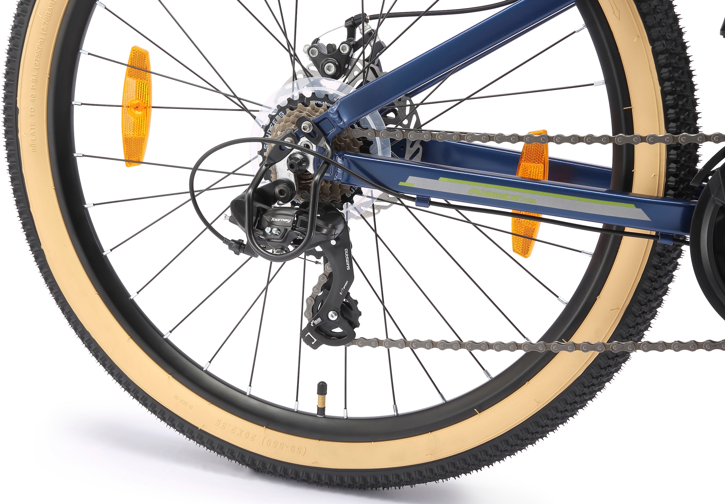 Bikestar Mountainbike 21 Gang Shimano RD-TY300 Schaltwerk Kettenschaltung für Damen und Herren, Kettenschaltung