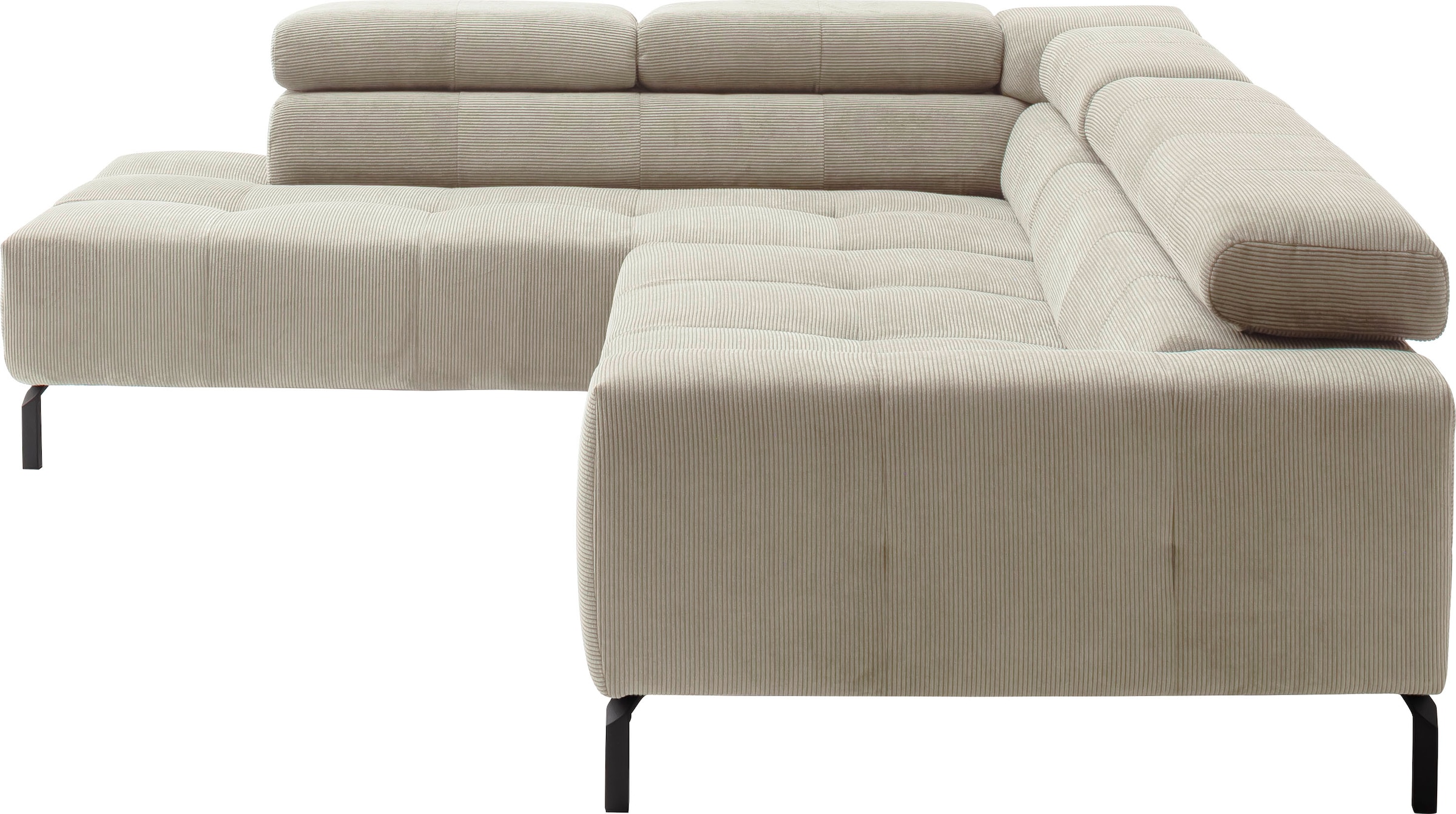 Places of Style Ecksofa »Cleveland, L-Form, incl. Kopfteilverstellung, Breite 276 cm«, wahlweise elektrischer Sitzvorzug