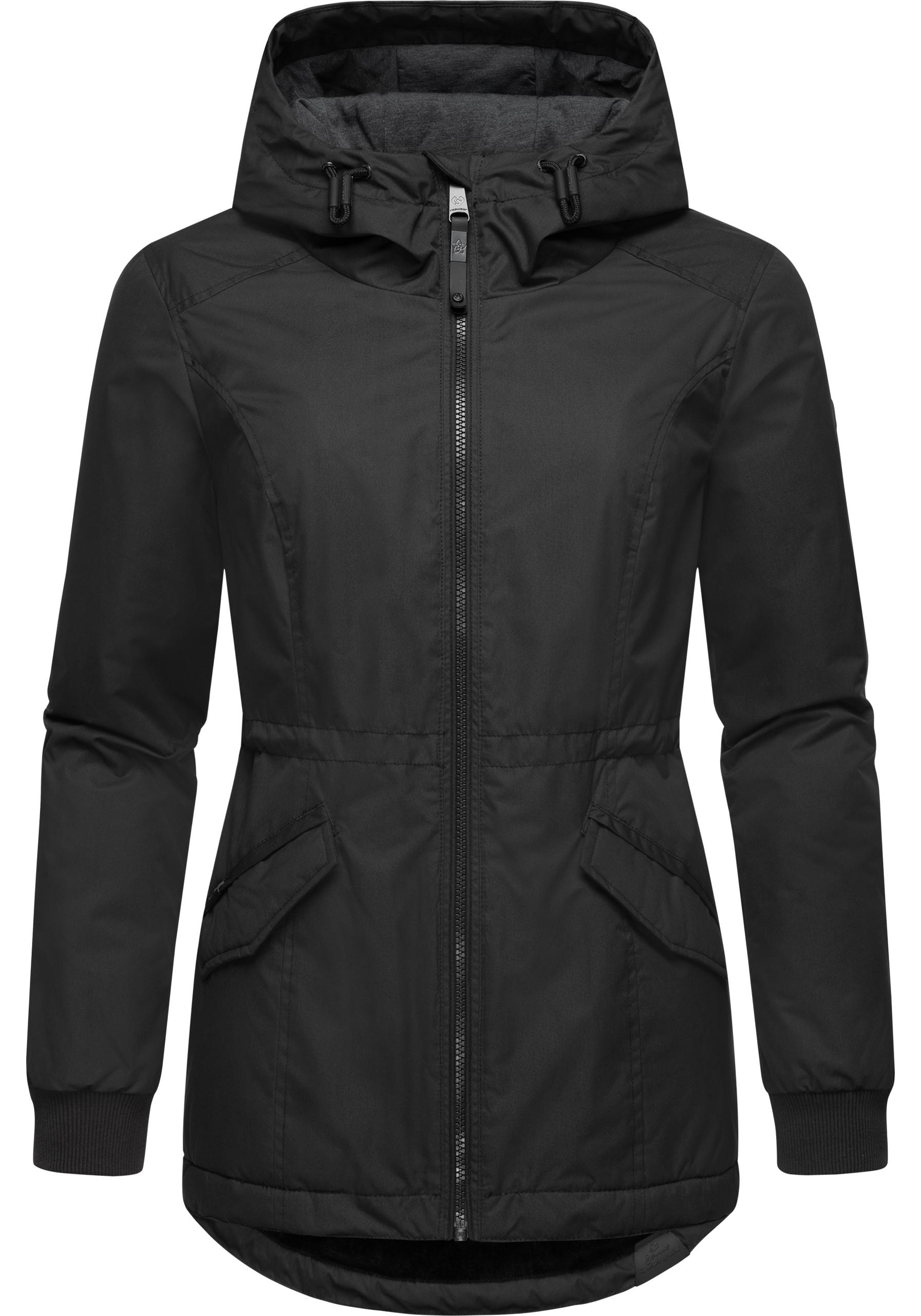 Winterjacke RAGWEAR "Dowey Warm", Damen, Gr. M (38), schwarz, Obermaterial: 100% Polyester; Innenfutter: 100% Polyester; Wattierung: 100% Polyester, Basic, figurumspielend Po-bedeckend, hoch geschlossener Ausschnitt, eng Rippbündchen, Jacken Winterjacke, 