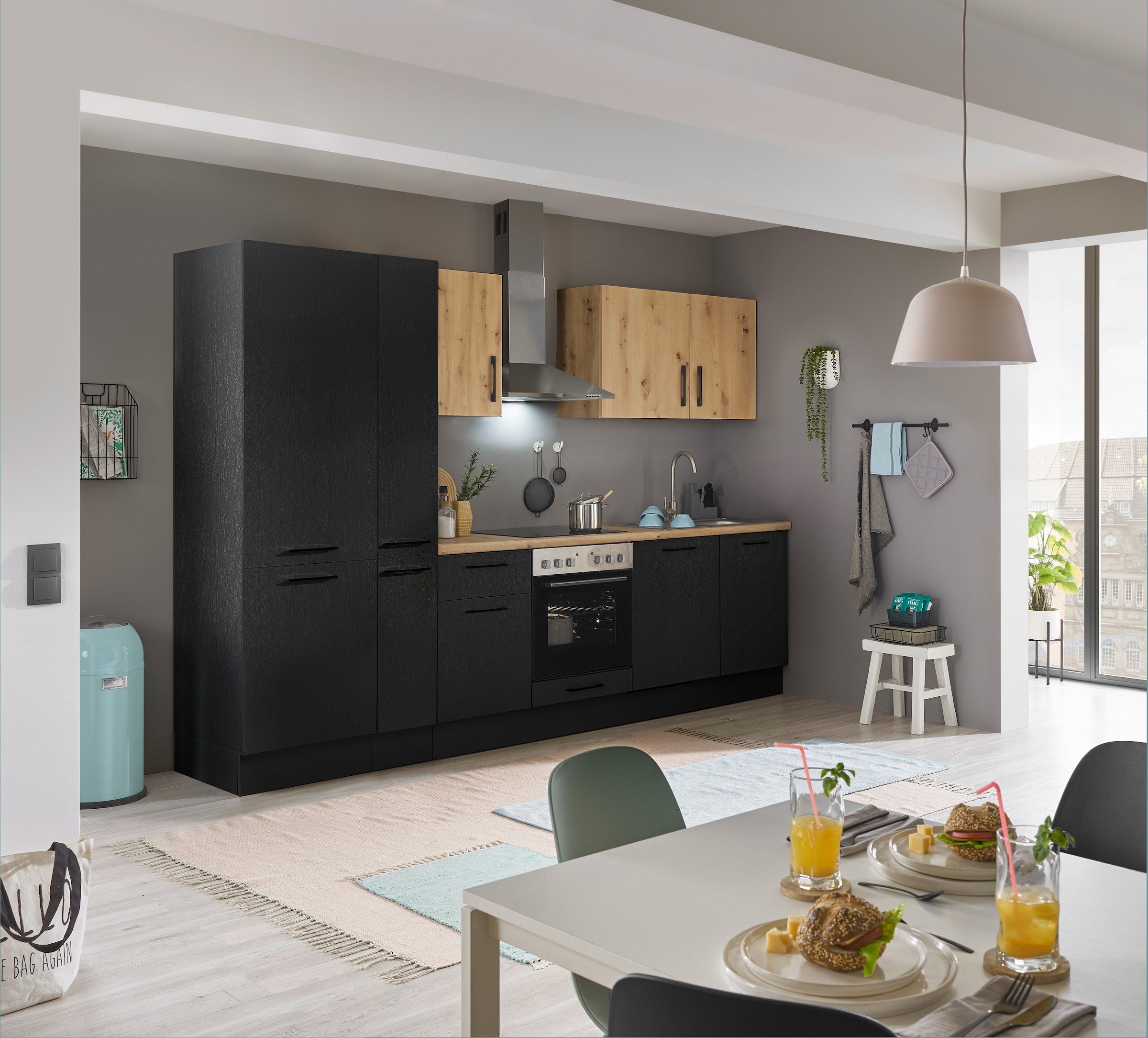 BASIC by Balculina Küchenzeile »Turin«, Breite 310 cm, wahlweise mit E-Geräten