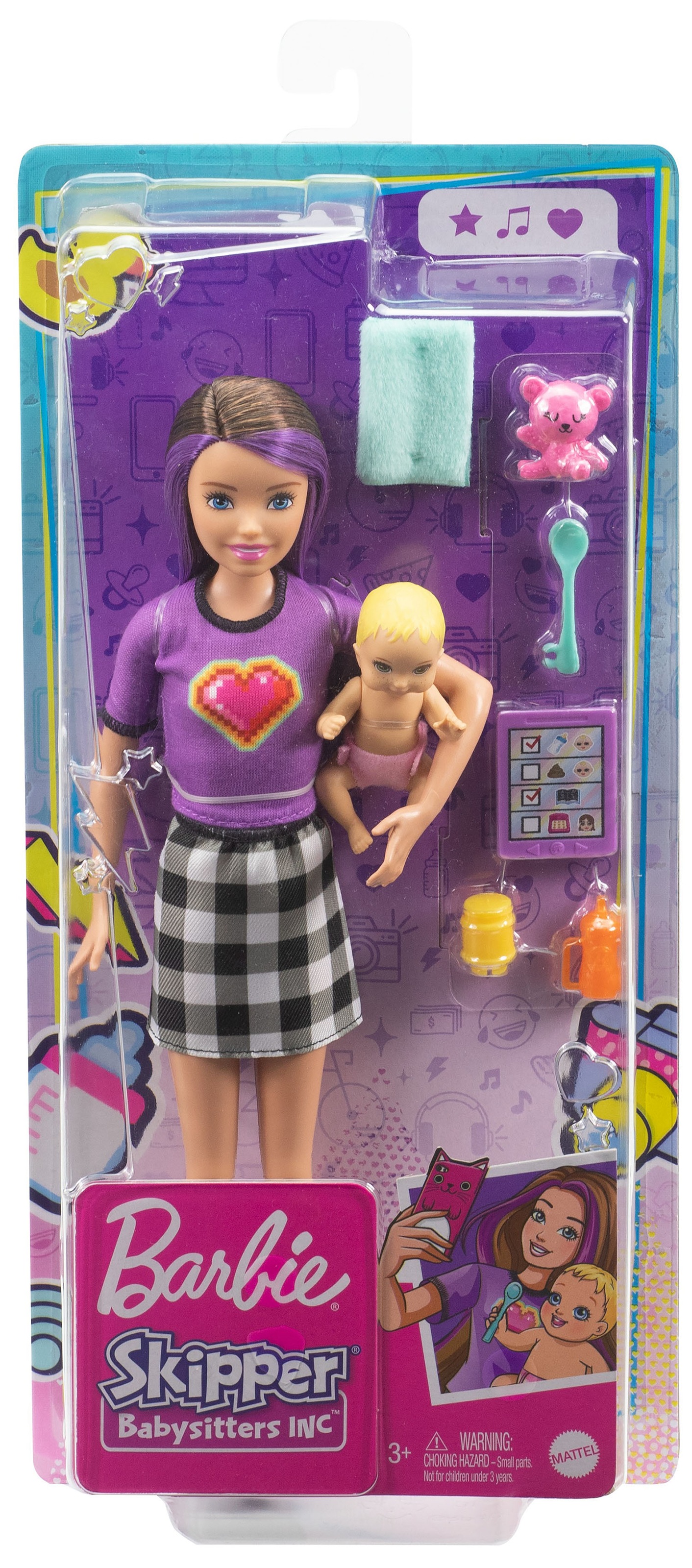 Barbie Anziehpuppe »Skipper Babysitters Inc. Skipper & Baby Puppe«, inklusive Zubehör