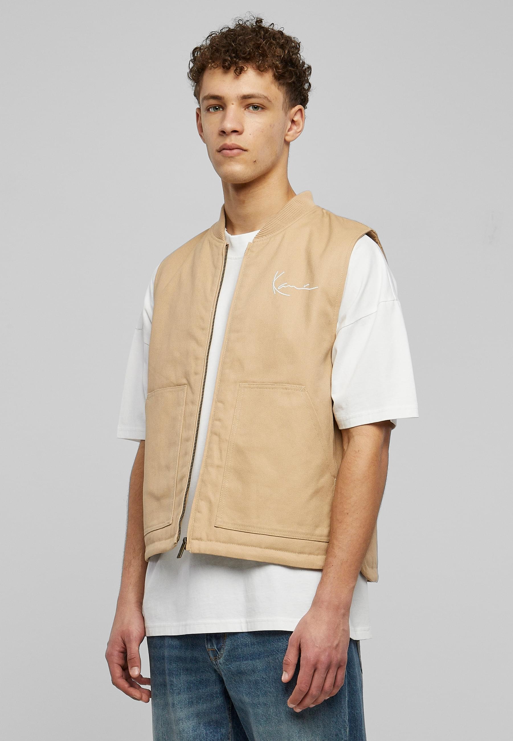 Karl Kani Steppweste »Karl Kani Herren KM231-044-1 KK Chest Signature Vest sand«, (1 tlg.)