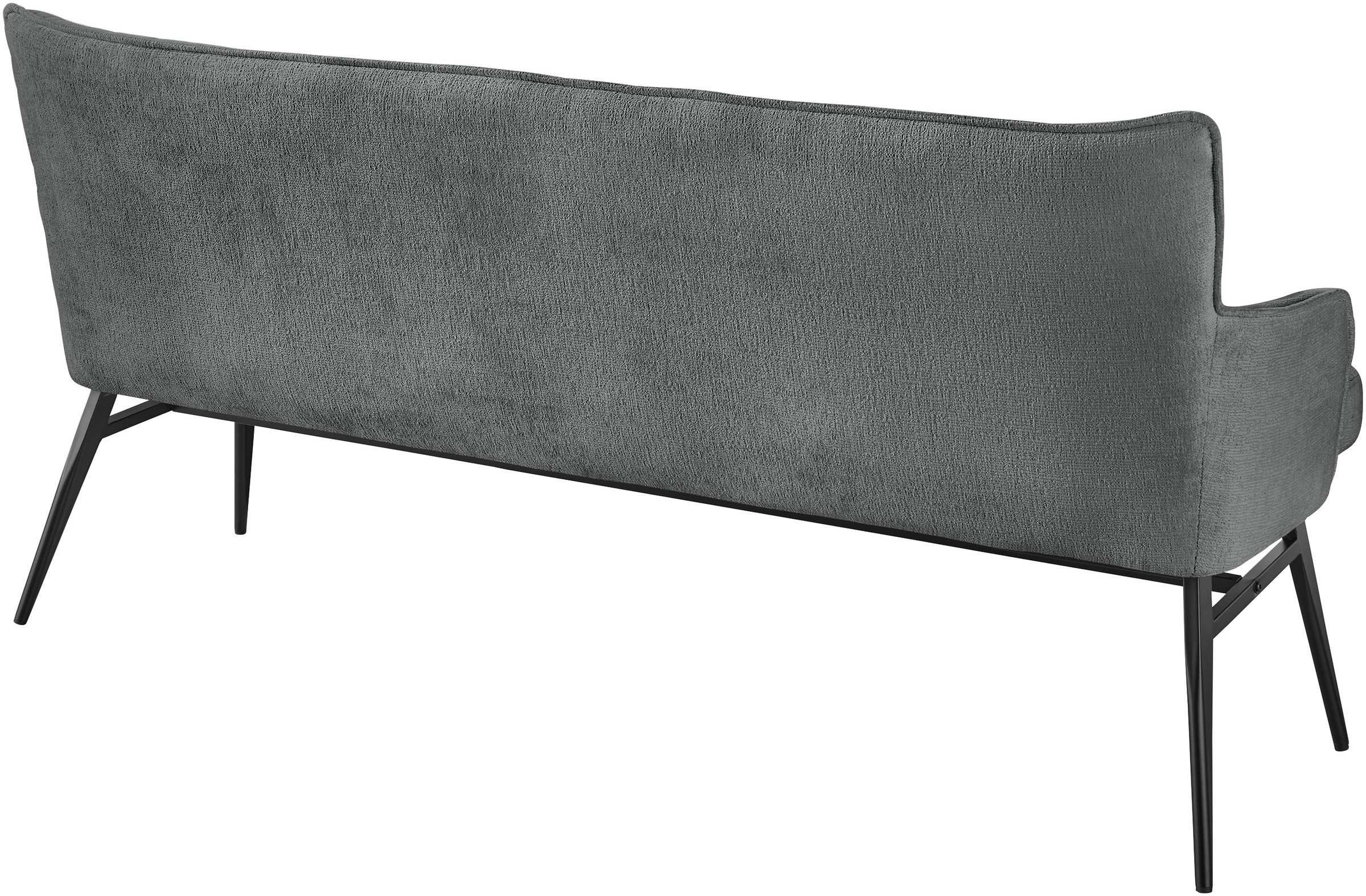 Essbank "Tucson", schwarzgrau, schwarz, B:180cm H:88cm T:68cm, Eisen, Polyester, SET ONE BY MUSTERRING, Sitzbänke, Essbank, Micro-Taschenfederkern und schwarzes Eisen-Gestell für hohen Komfort 2
