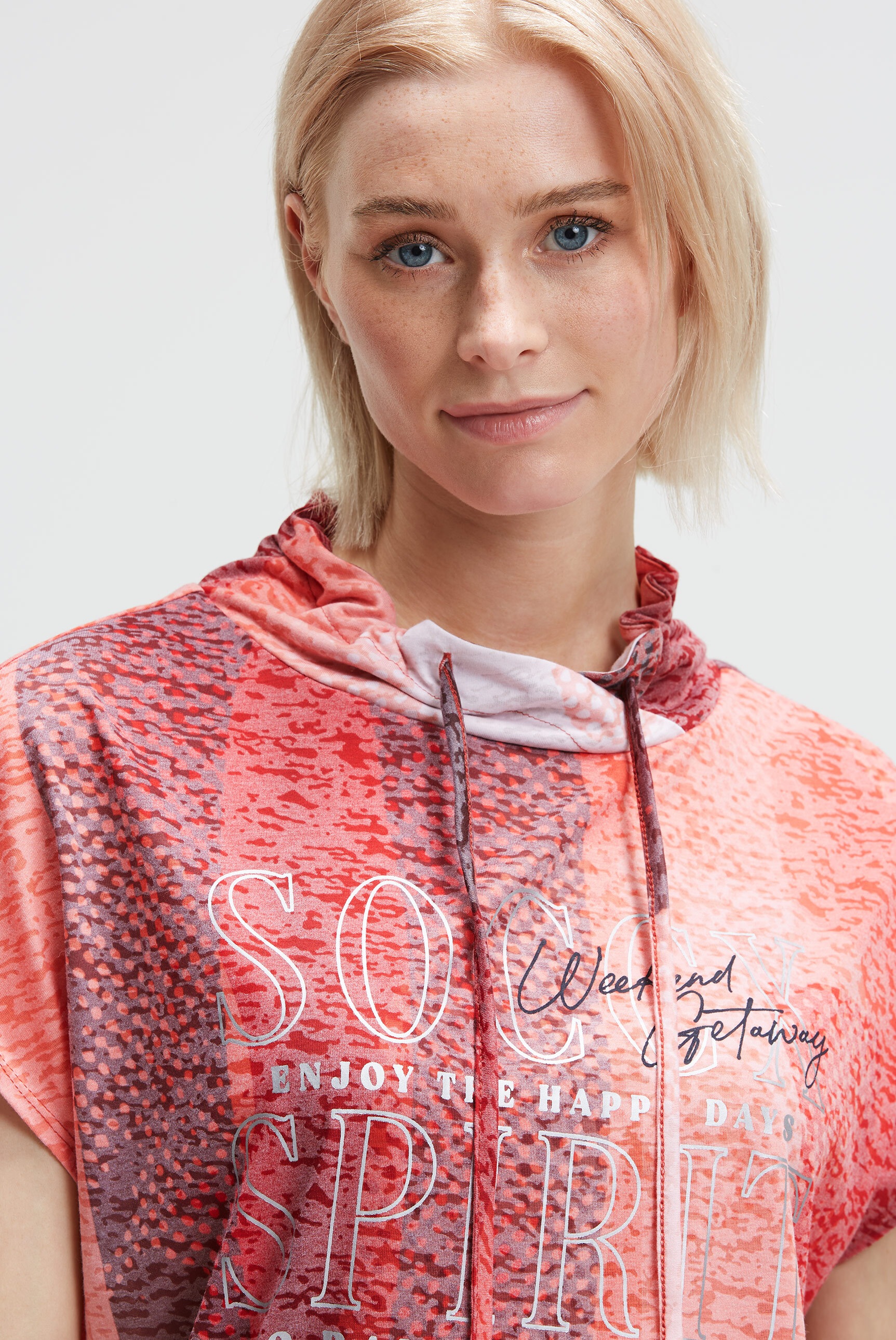 SOCCX Rundhalsshirt mit Gummizug im Saum