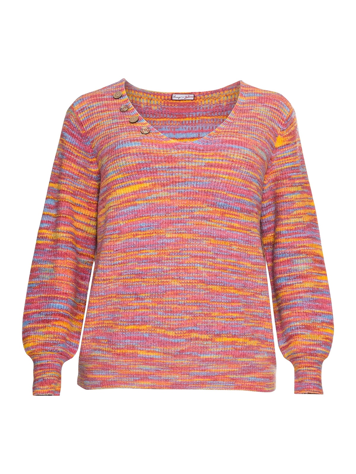 in Browns Joe | Größen«, by kaufen Farbverlauf sheego BAUR »Große V-Ausschnitt-Pullover für Regenbogenfarben mit