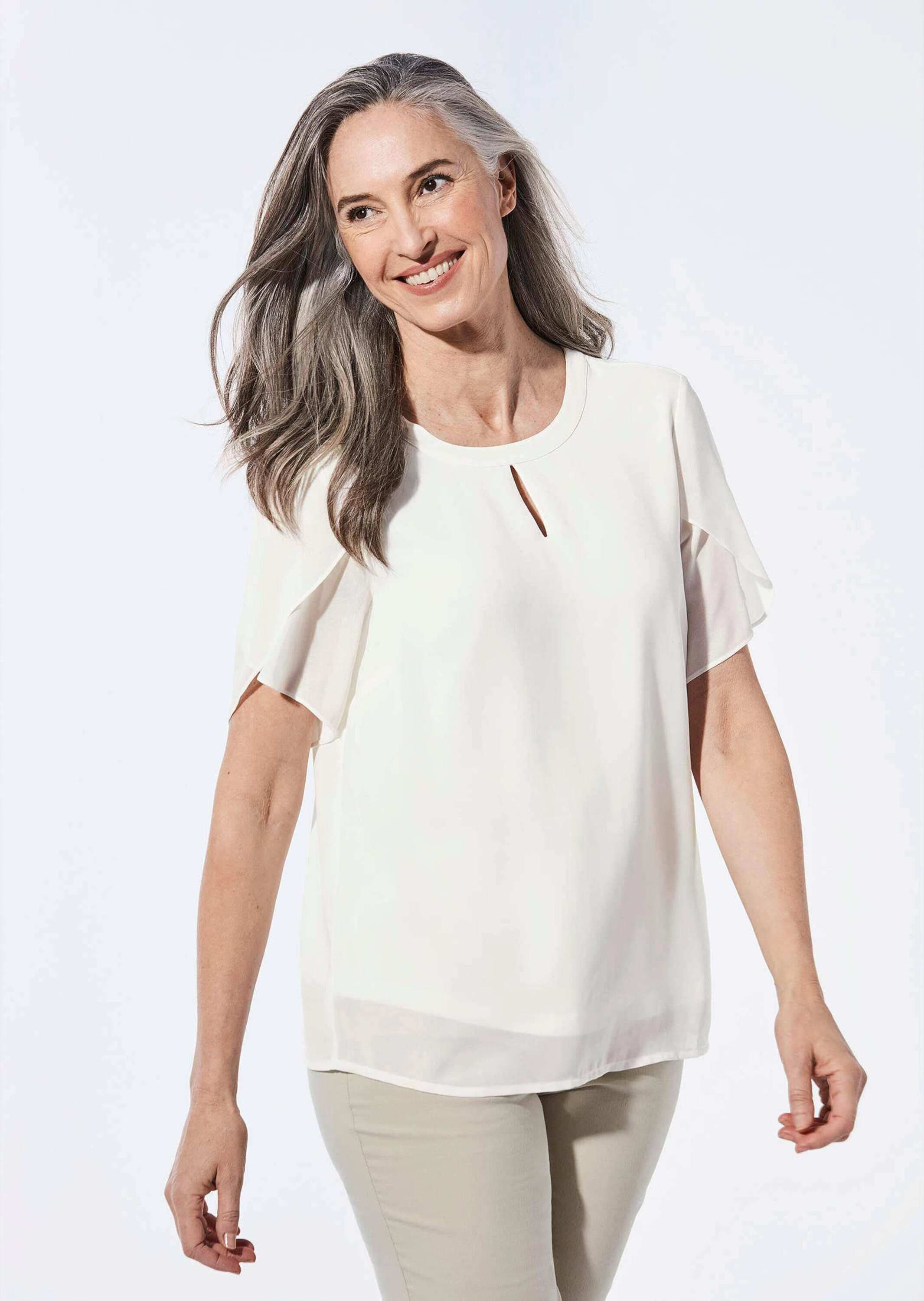 GOLDNER Kurzarmbluse »Bluse Bluse mit aufregender Ärmellösung«