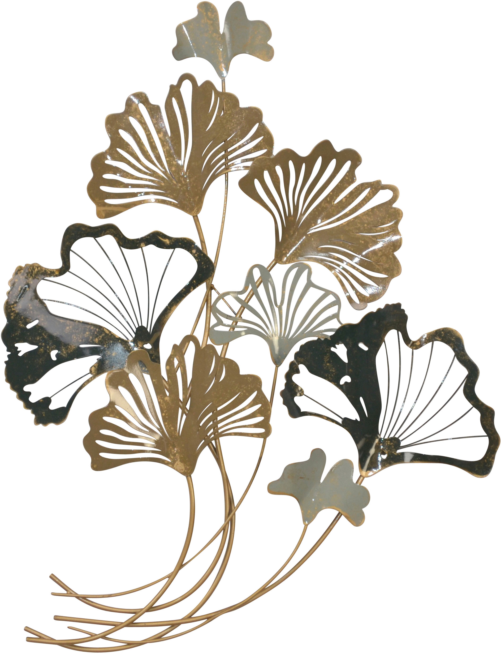 HOFMANN LIVING AND MORE Wanddekoobjekt "Wanddekoration" aus Metall, Ginkgo- günstig online kaufen
