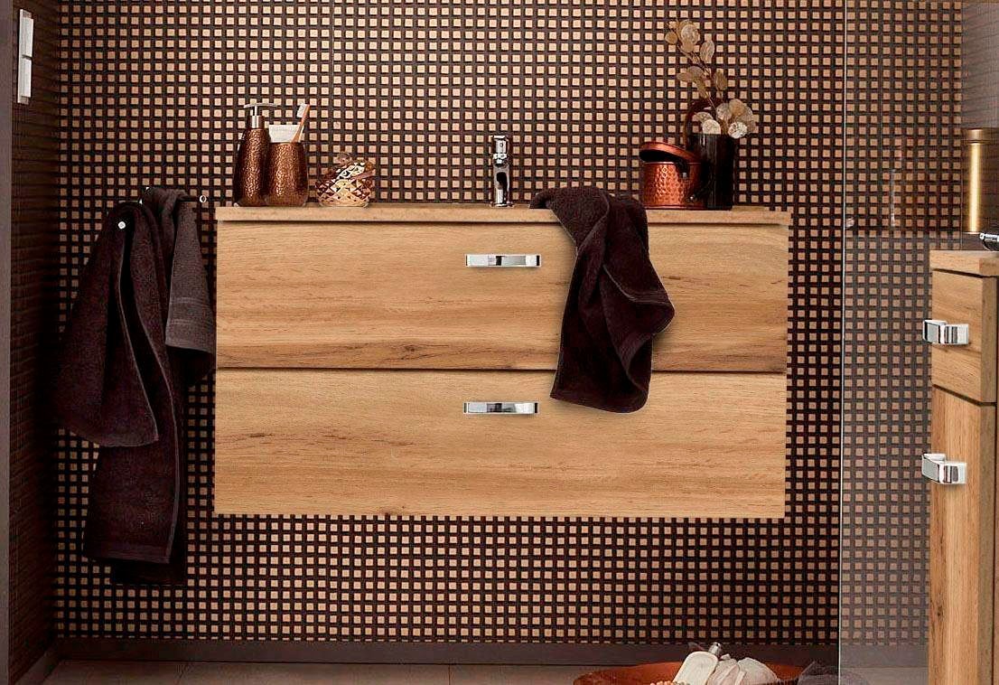 welltime Waschbeckenunterschrank »Ravenna«, Badmöbel Waschtisch inkl. Waschbecken, Breite 100 cm, Soft-Close
