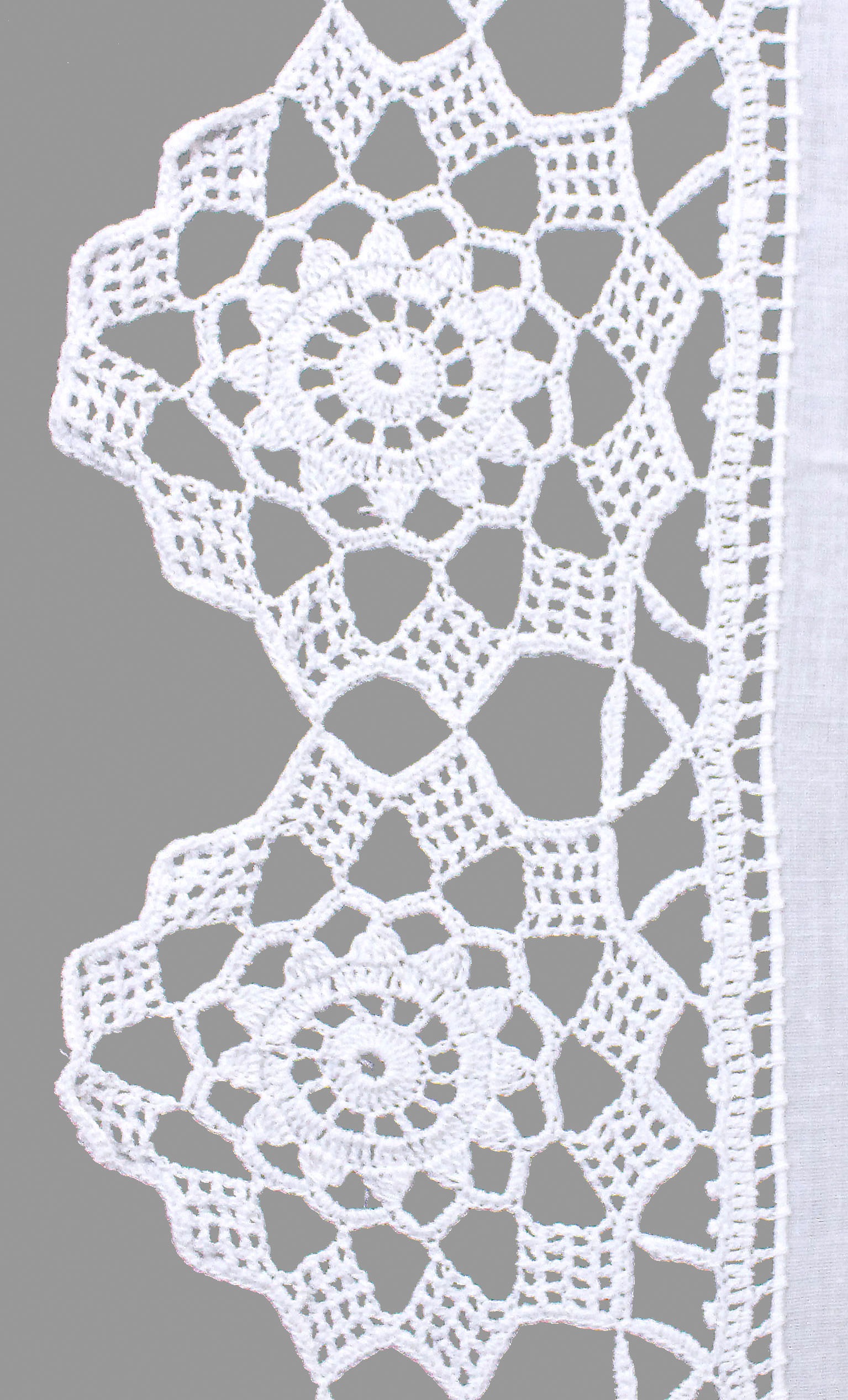 Thumbnail - HOSSNER - ART OF HOME DECO Scheibengardine "Dufour" Stangendurchzug 1 Stk. tlg. handgehäkelte Spitze, weiß, Baumwolle