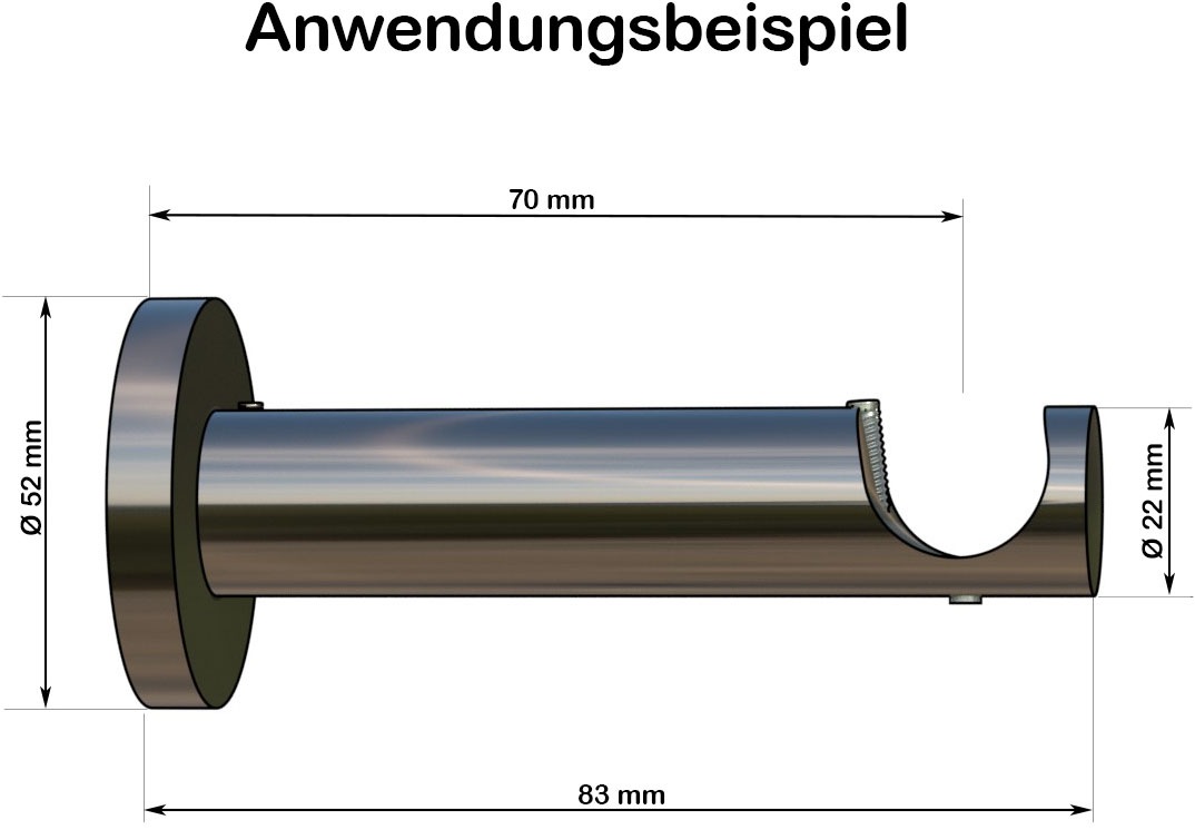 indeko Kombiträger, (1 St.), Ø 20 mm für Vorhangstangen und Innenlaufsysteme