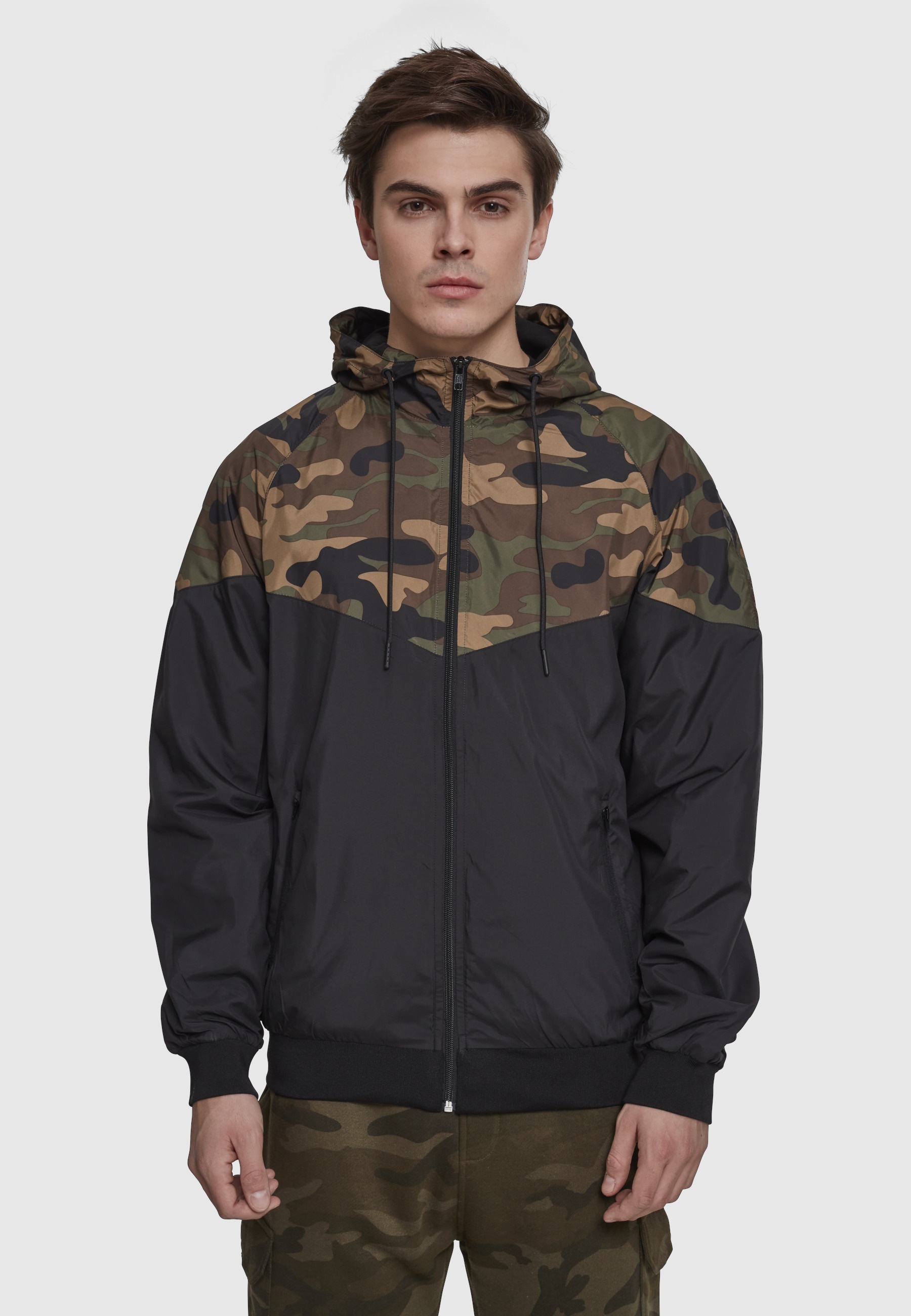 URBAN CLASSICS Anorak »Urban Classics Herren Pattern Arrow Windrunner« 1 Stk. tlg. mit Kapuze