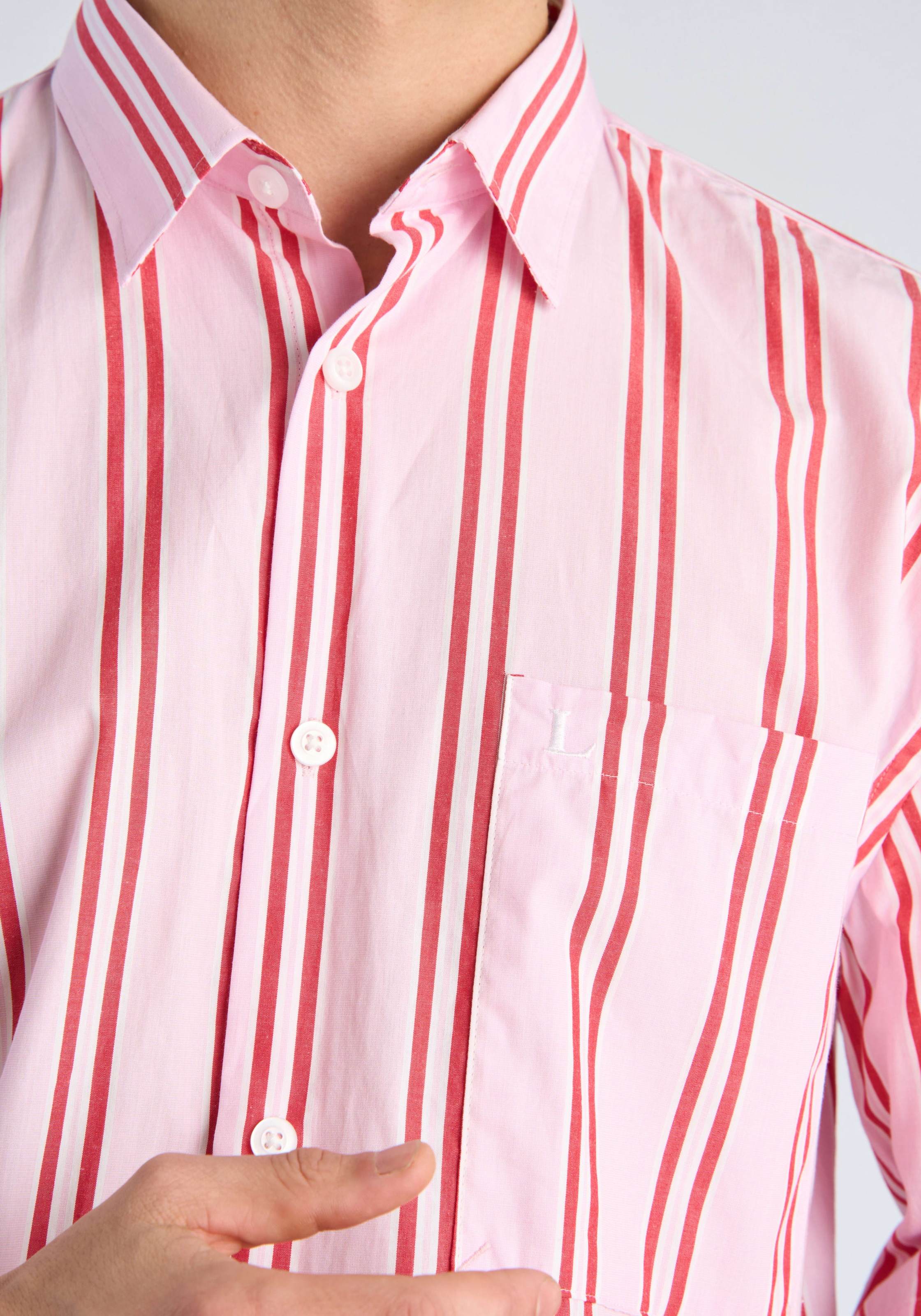 LINDBERGH Streifenhemd mit Hemdkragen und Knopfleiste / relaxed fit