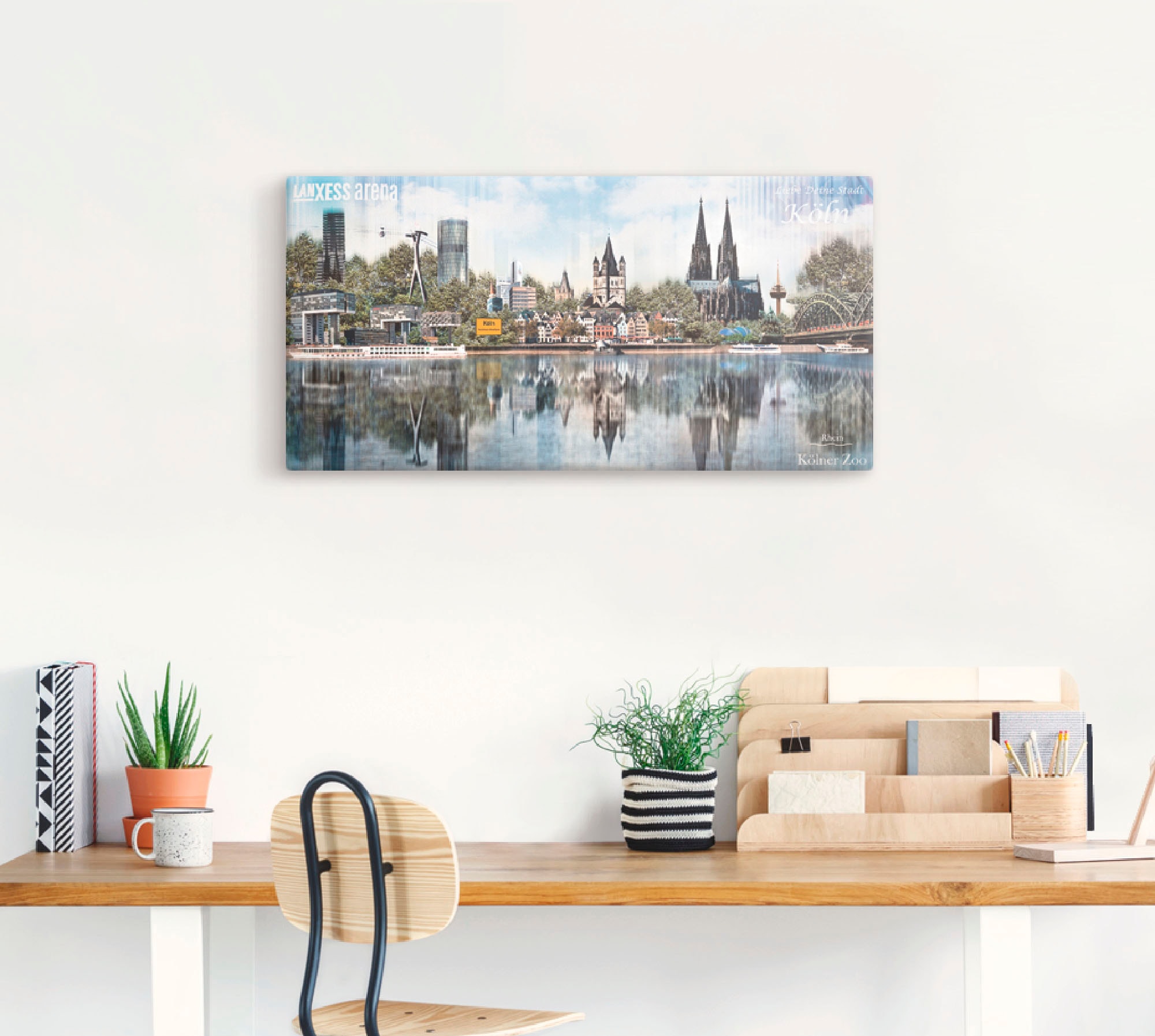 Artland Leinwandbild "Köln Skyline Abstrakte Collage 20", Deutschland, (1 S günstig online kaufen