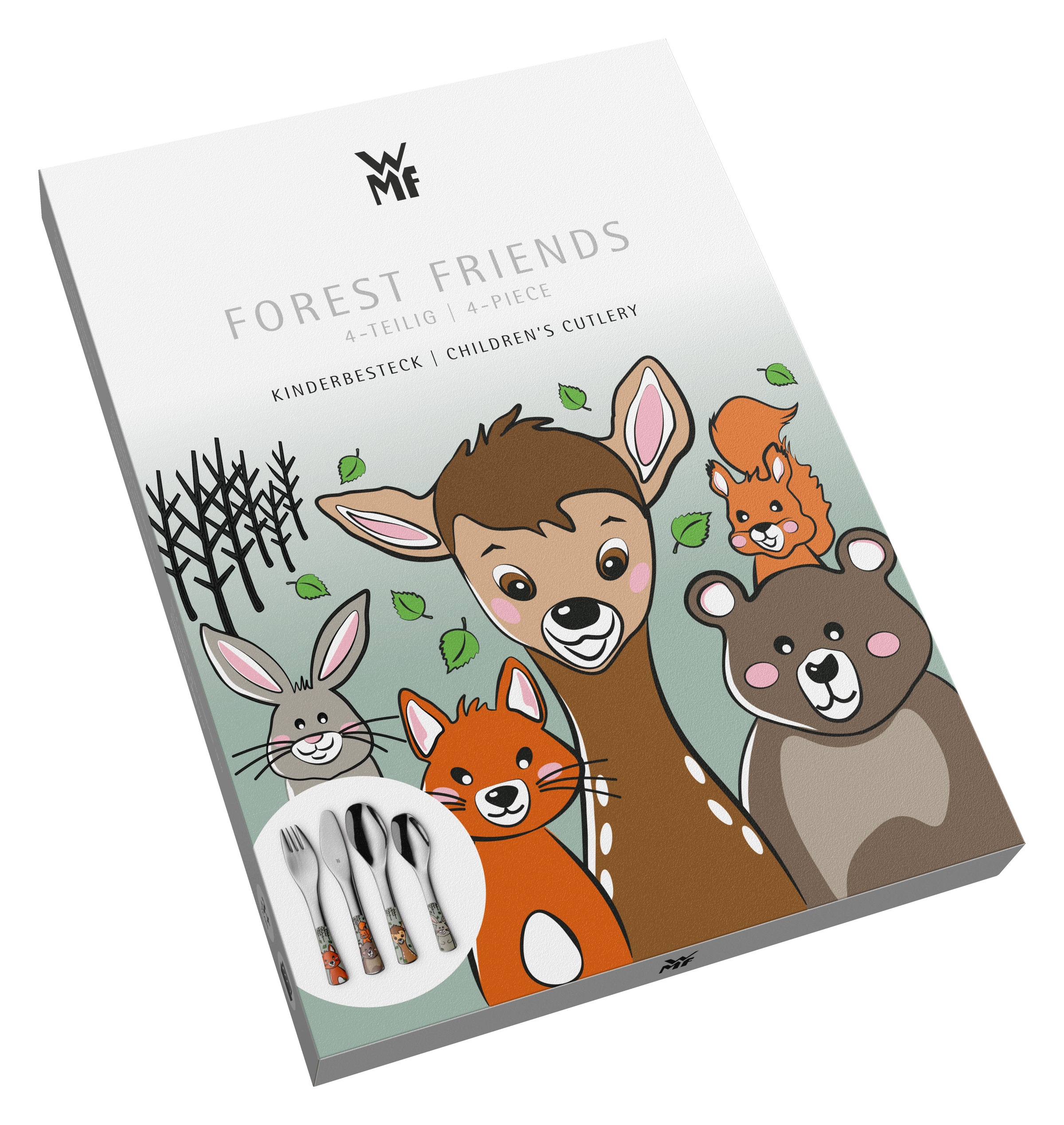 WMF Kinderbesteck »Waldfreunde«, (Set, 4 tlg.), ab 3 Jahren, hygienisch, säurefest