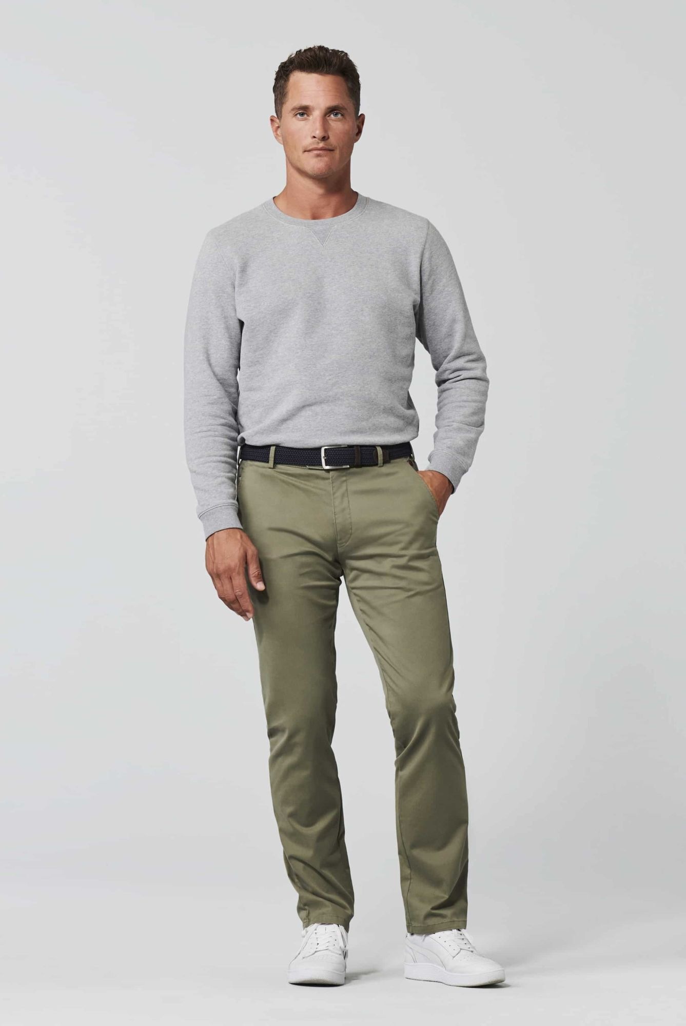 MEYER Roma 9-3001 Men Chino Green 34 3