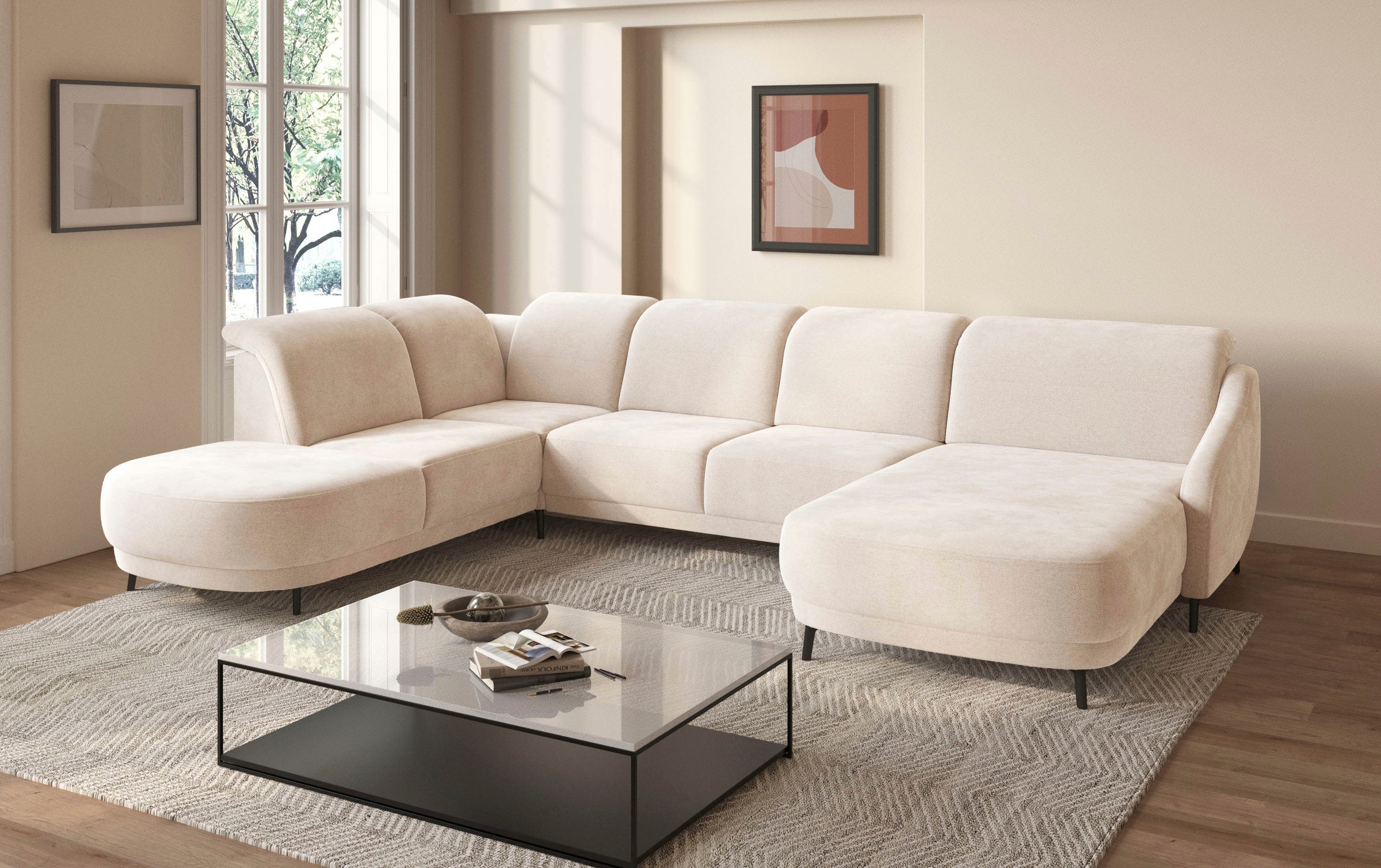 sit&more Wohnlandschaft "Blues U-Form" inkl. Kopfteilverstellung, wahlweise günstig online kaufen