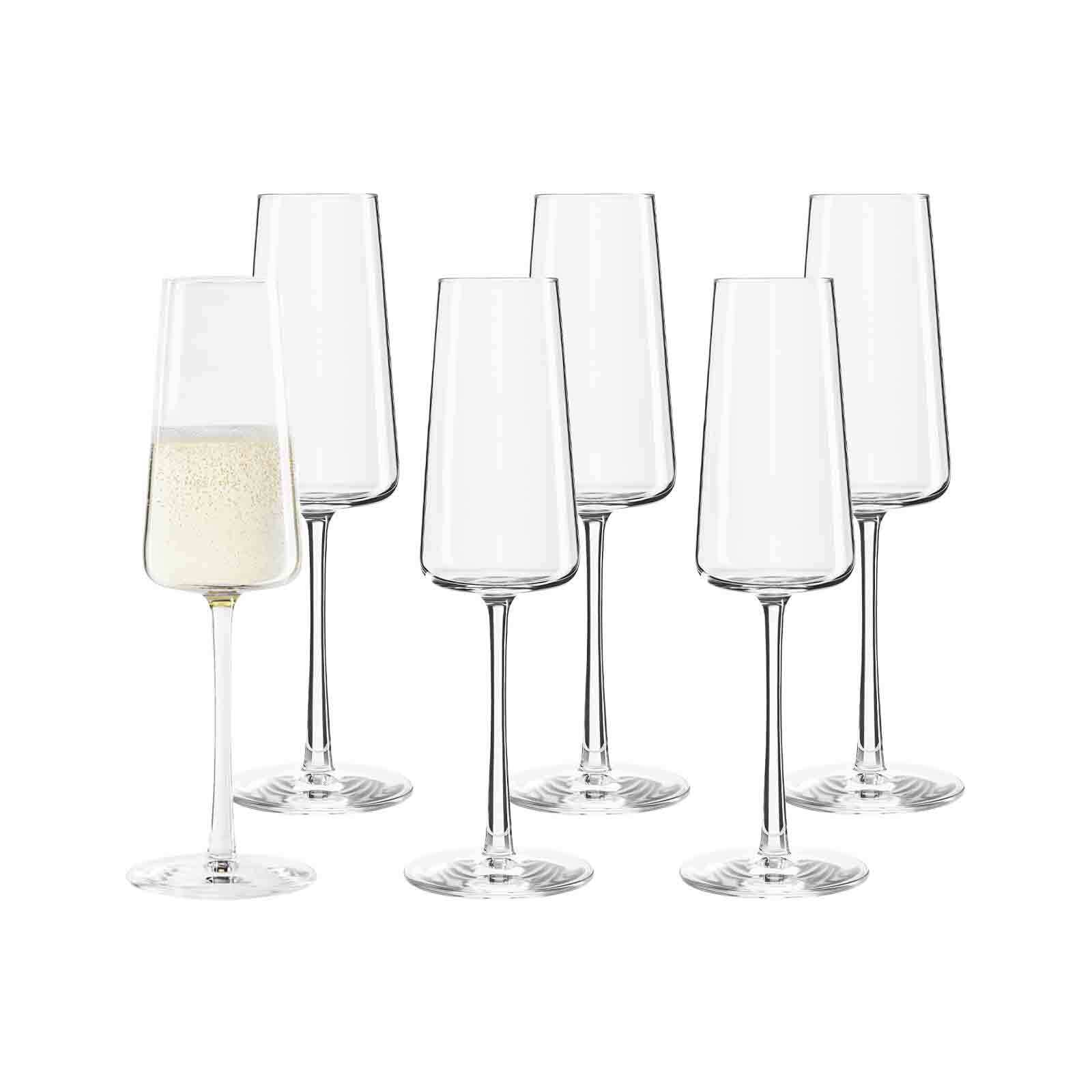 STÖLZLE Champagnerglas "Champagnergläser Power 240 ml 6er Set transparent", bunt, Trinkgefäße