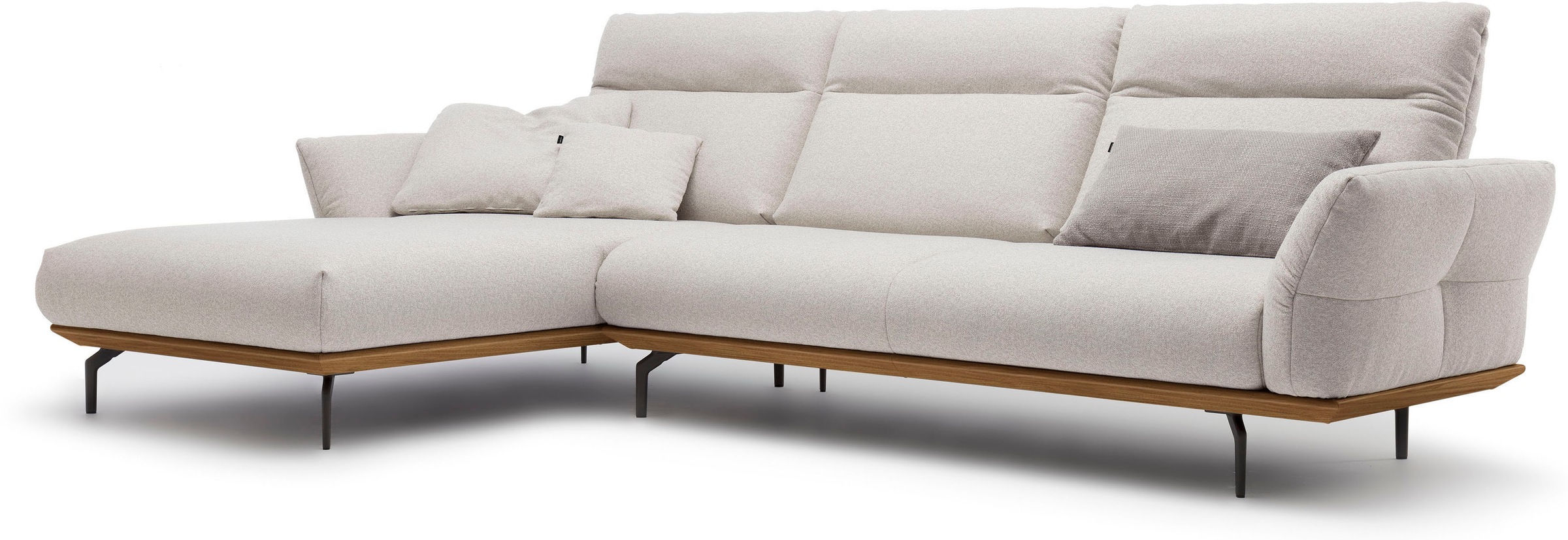 Creation BY ROLF BENZ Ecksofa "CR.460", Sockel in Nussbaum, Winkelfüße in U günstig online kaufen