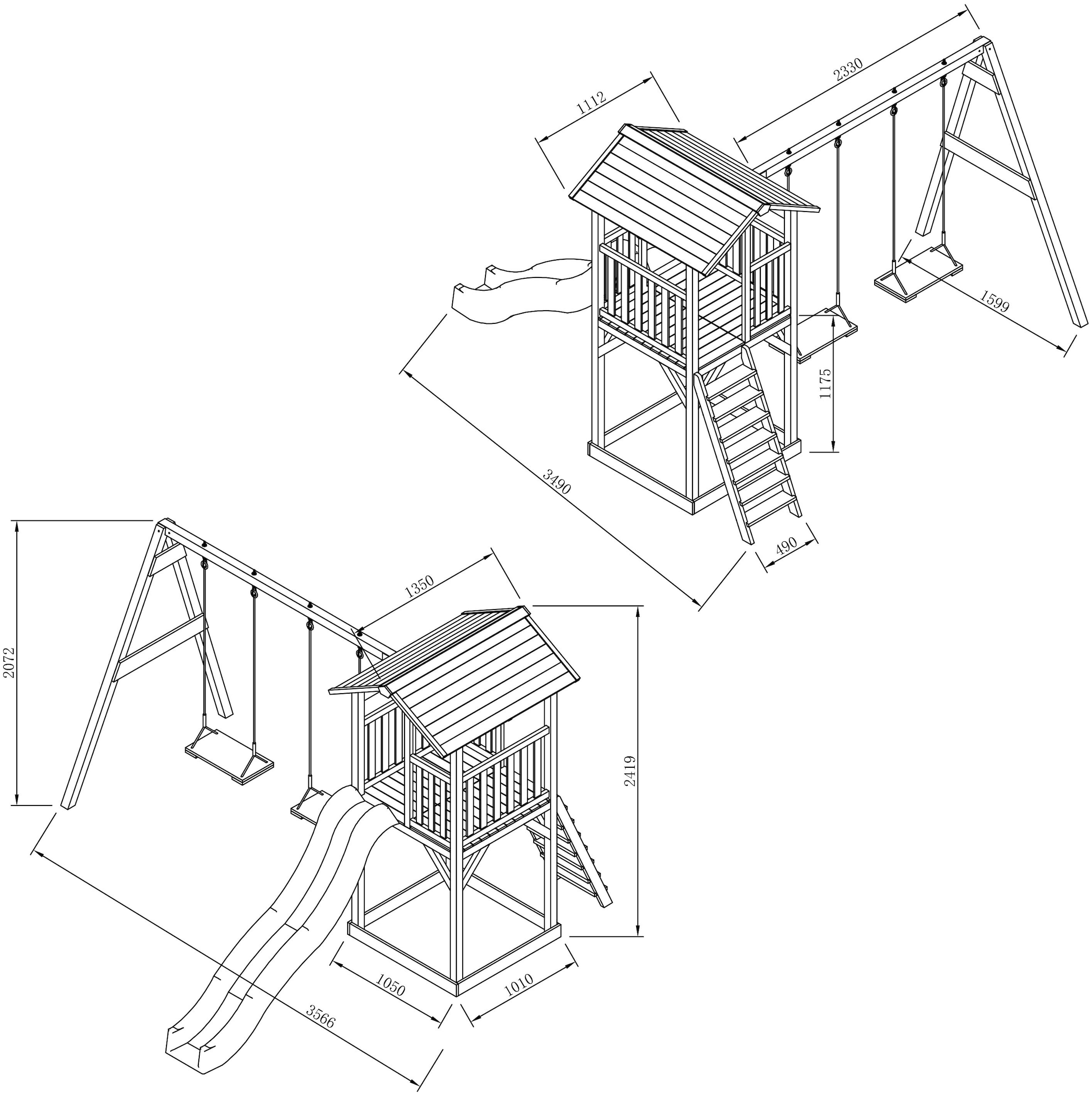 AXI Spielturm »Beach Tower«, mit Doppelschaukel und Rutsche