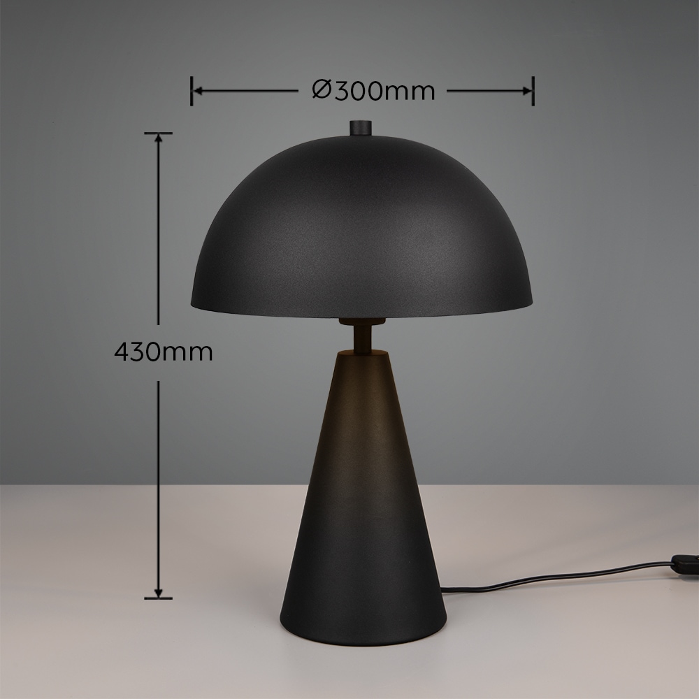 TRIO Leuchten Tischleuchte »ALFIE, Metall Tischlampe Höhe 43cm Ø 30cm exkl 1x E27 max 40W« E27 1 Stk. warmweiß - kaltweiß Schnurschalter ON/OFF, aus min. 50% Recycling-Material