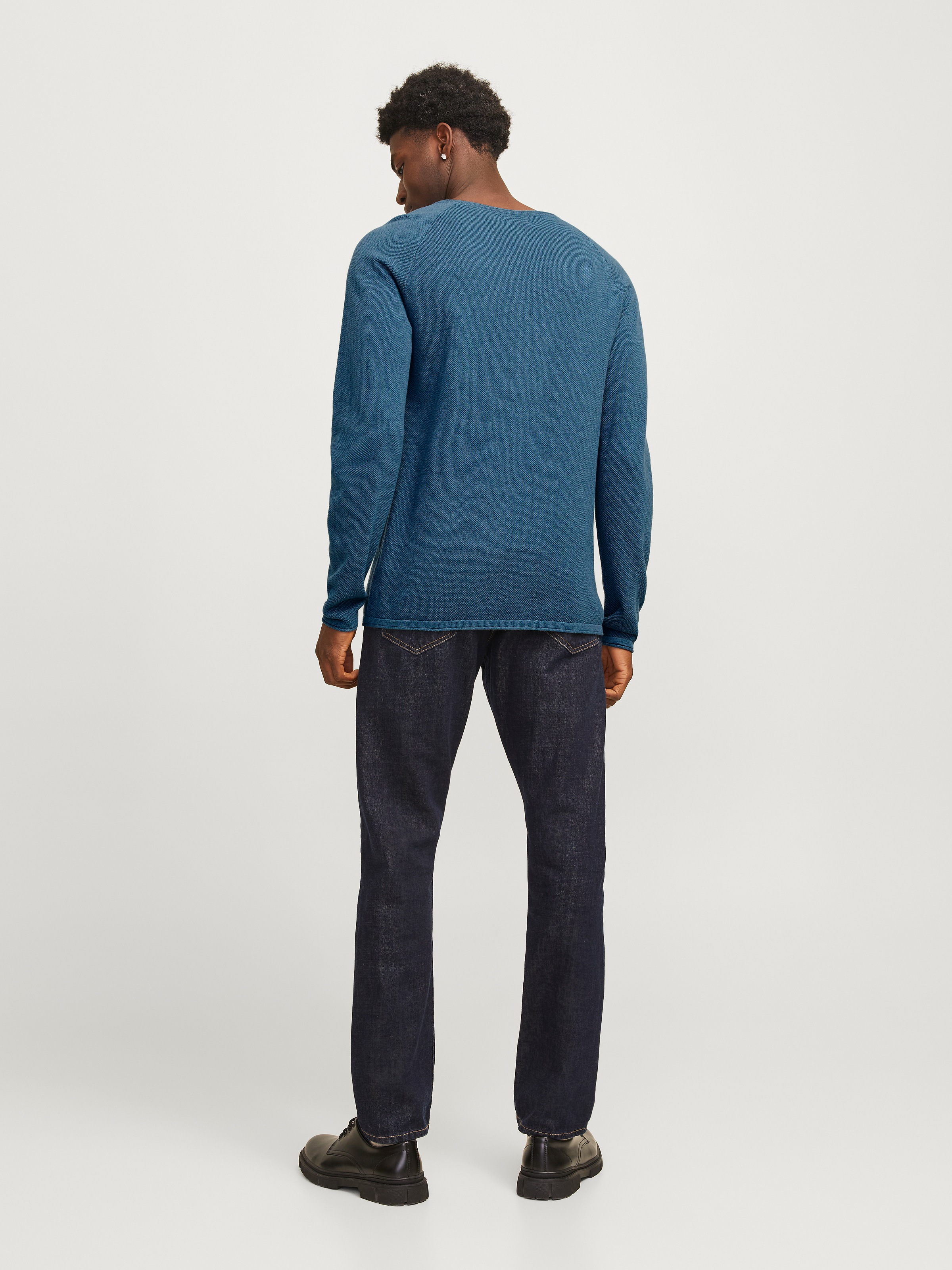 Jack & Jones Rundhalspullover »JJEHILL KNIT CREW NECK NOOS«, aus Strukturstrick