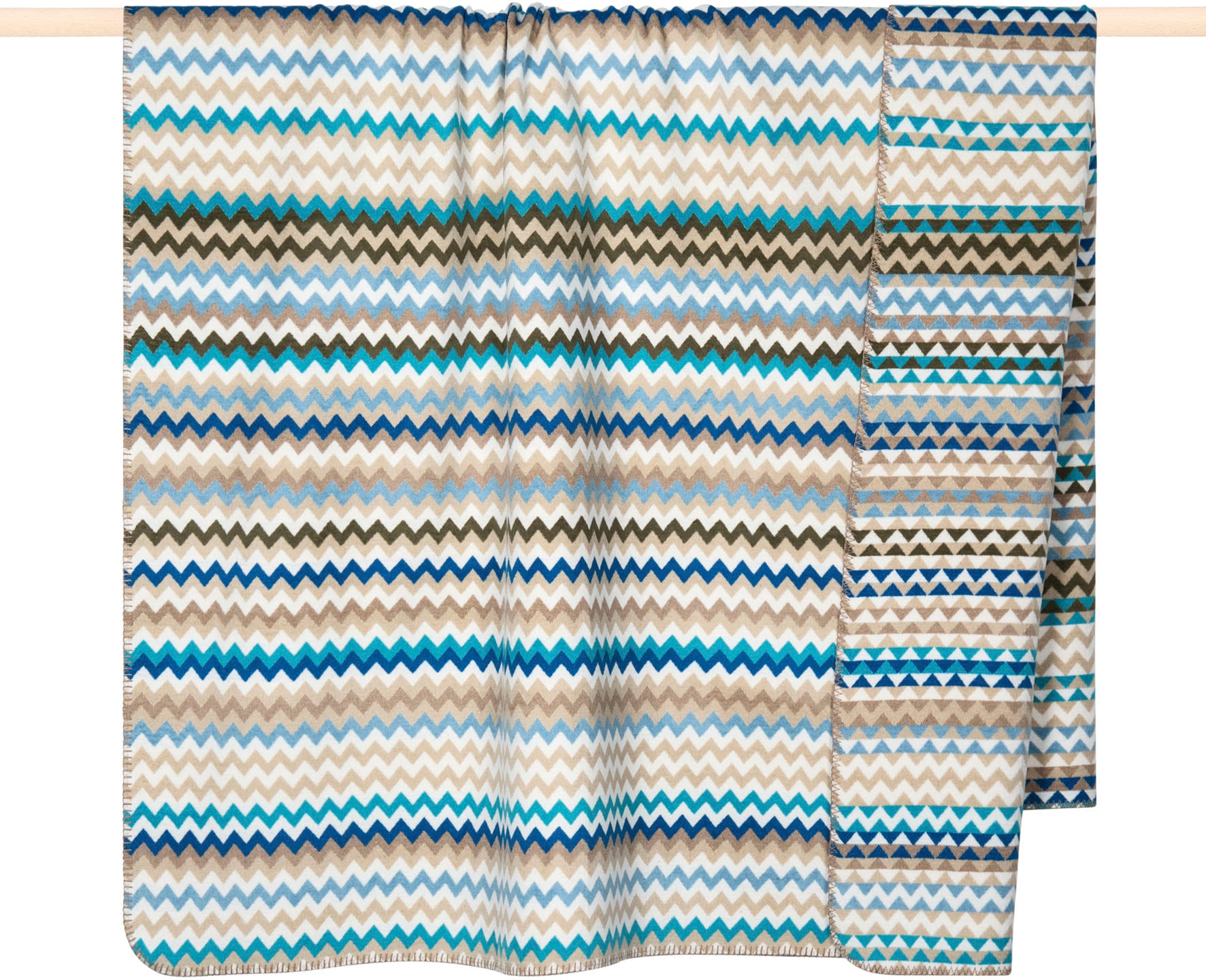 PAD Wohndecke "CELIN" Made in Europe, Wendefunktion, gestreift, Zick Zack Muster, 150x200 cm