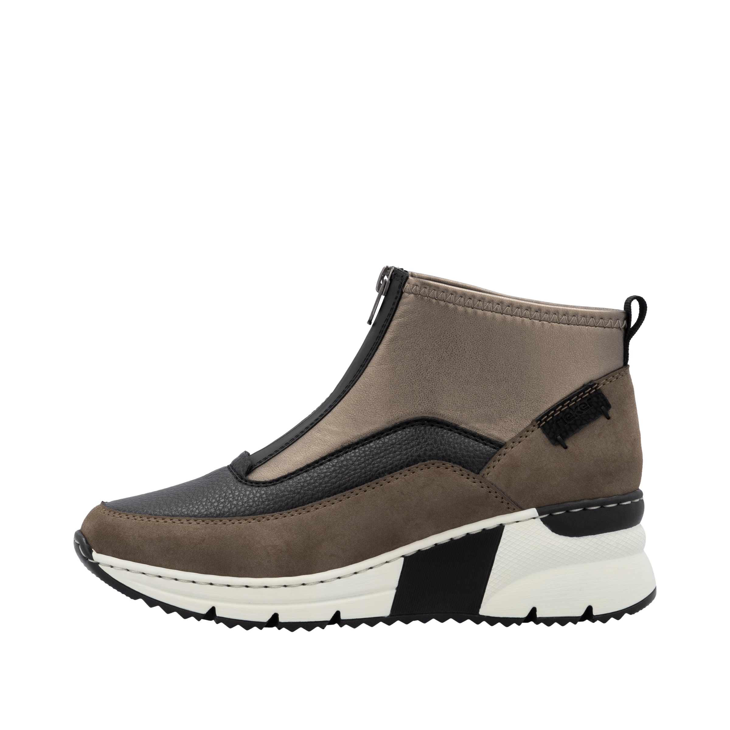 Rieker Schlupfboots  Stiefelette, High Top Sneaker mit Reißverschluss auf der Vorderseite
