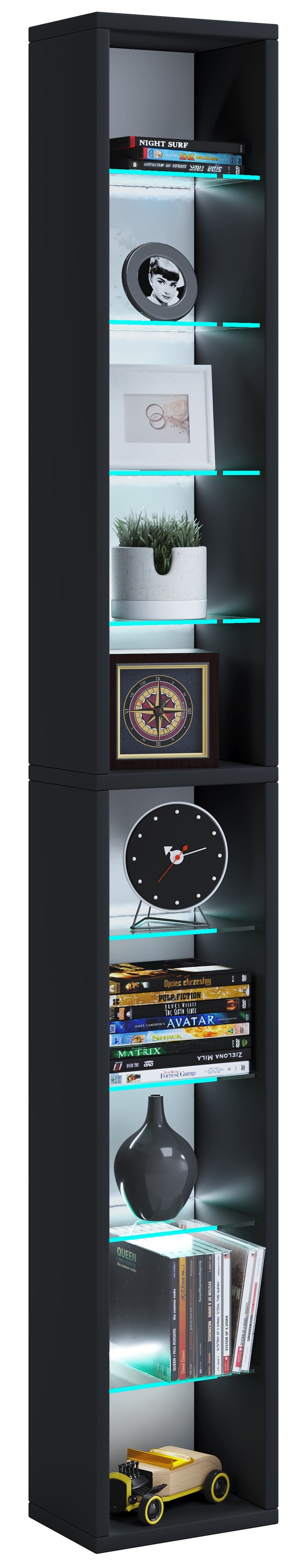 Standregal VCMschwarz, Wohnzimmer, Regale, "Holz CD DVD Stand Aufbewahrung Regal Rasato XL"