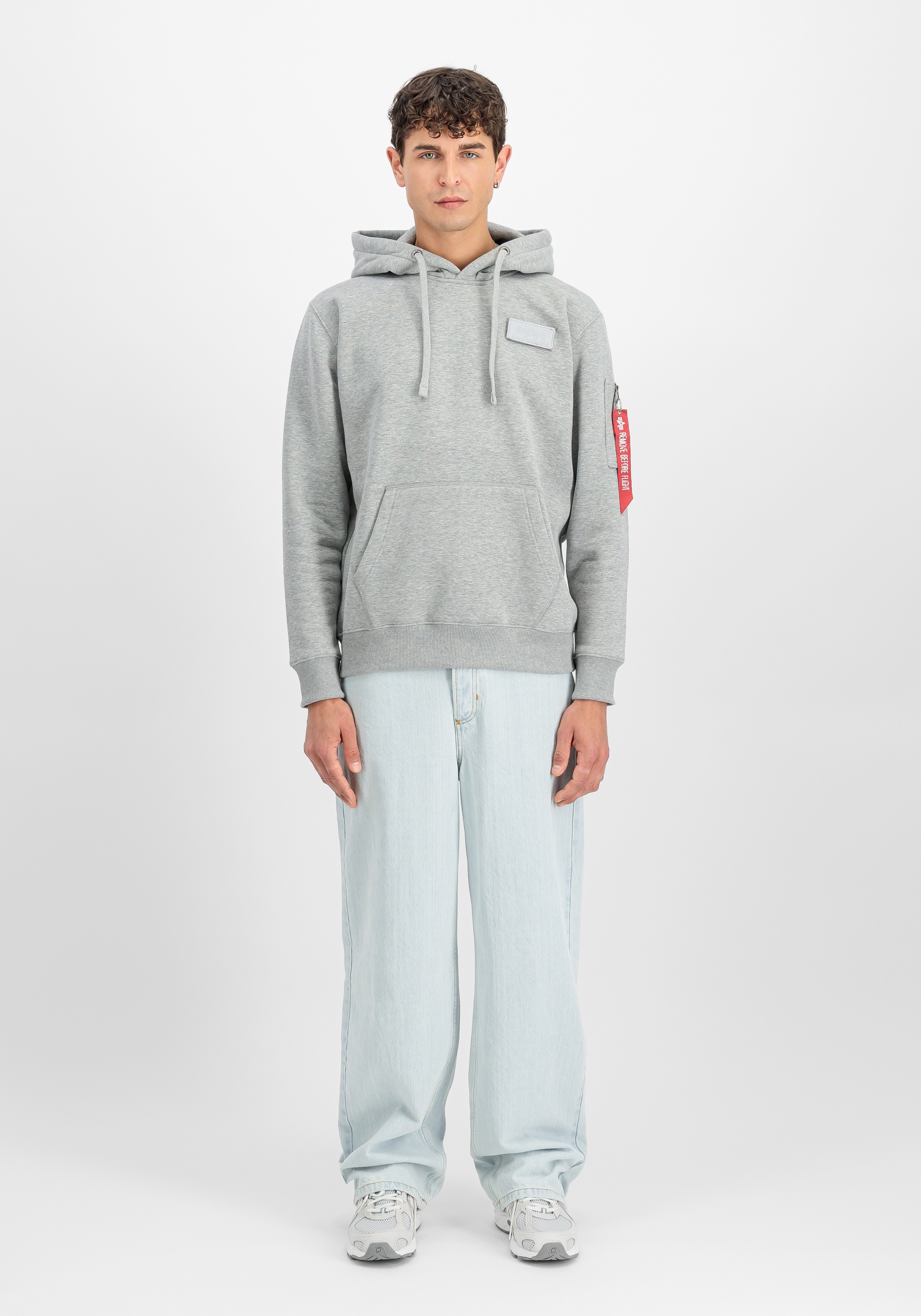 Thumbnail - Alpha Industries Hoodie "Alpha Industries Men - Hoodies Red Stripe Hoodie"