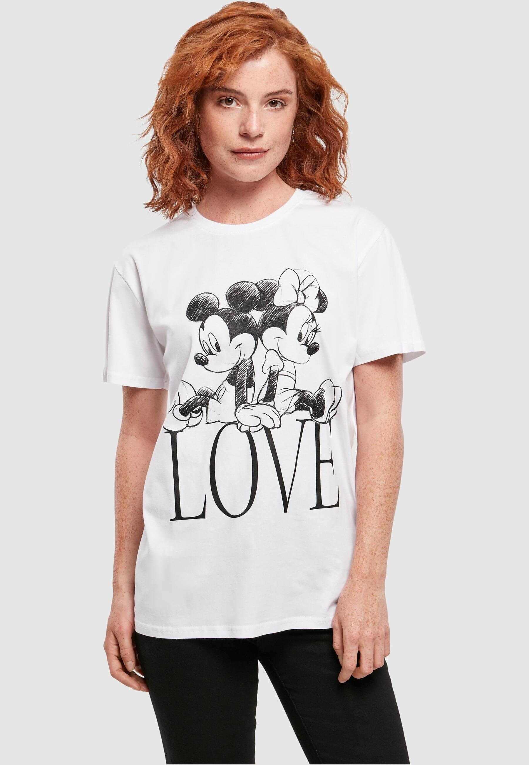 Merchcode Kurzarmshirt »Merchcode Damen Ladies Minnie Loves Mickey Tee« 1 Stk. tlg.