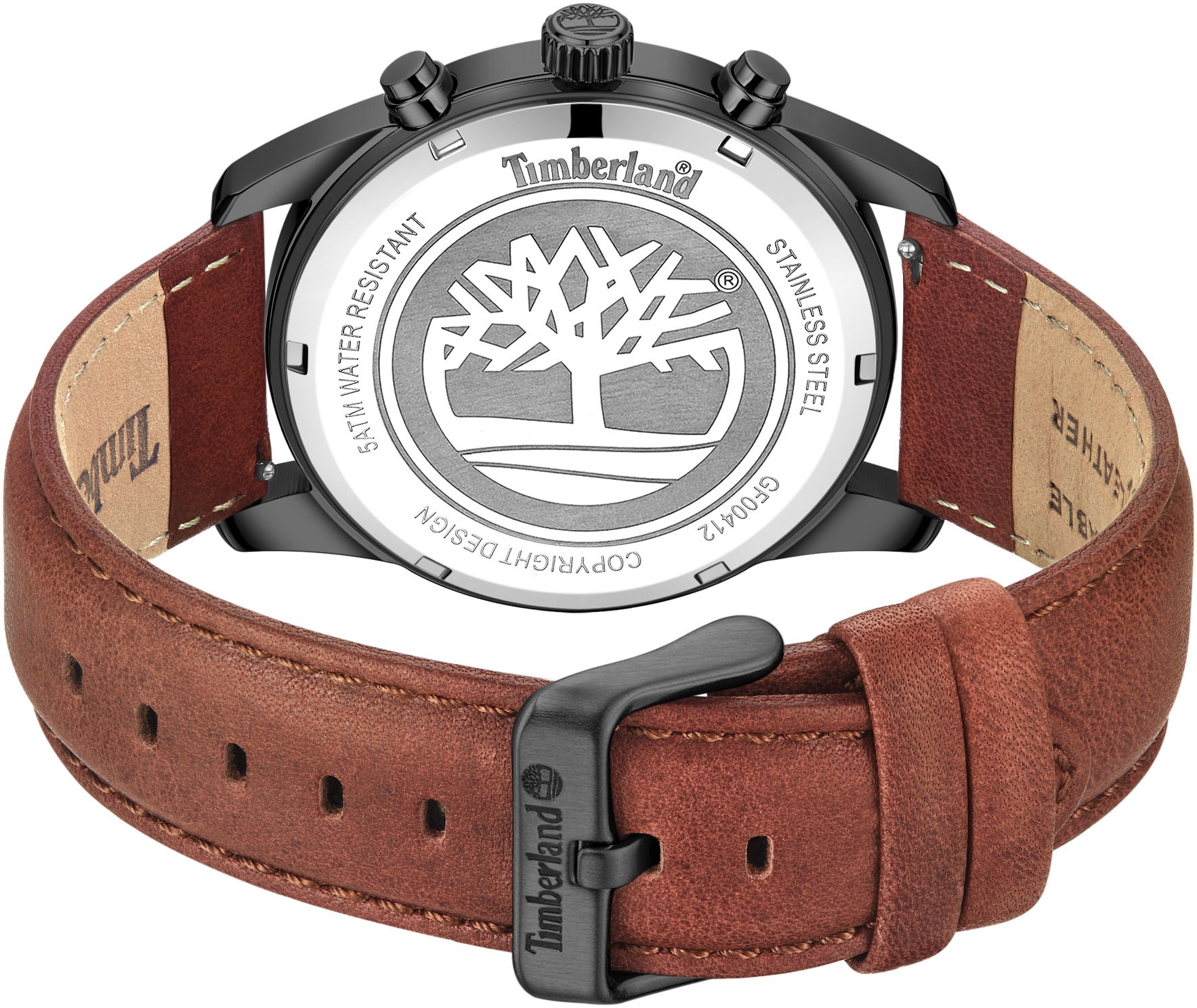 Timberland Chronograph »NORTHBRIDGE«, Quarzuhr, Armbanduhr, Herrenuhr, Lederarmband, Stoppfunktion, Datum