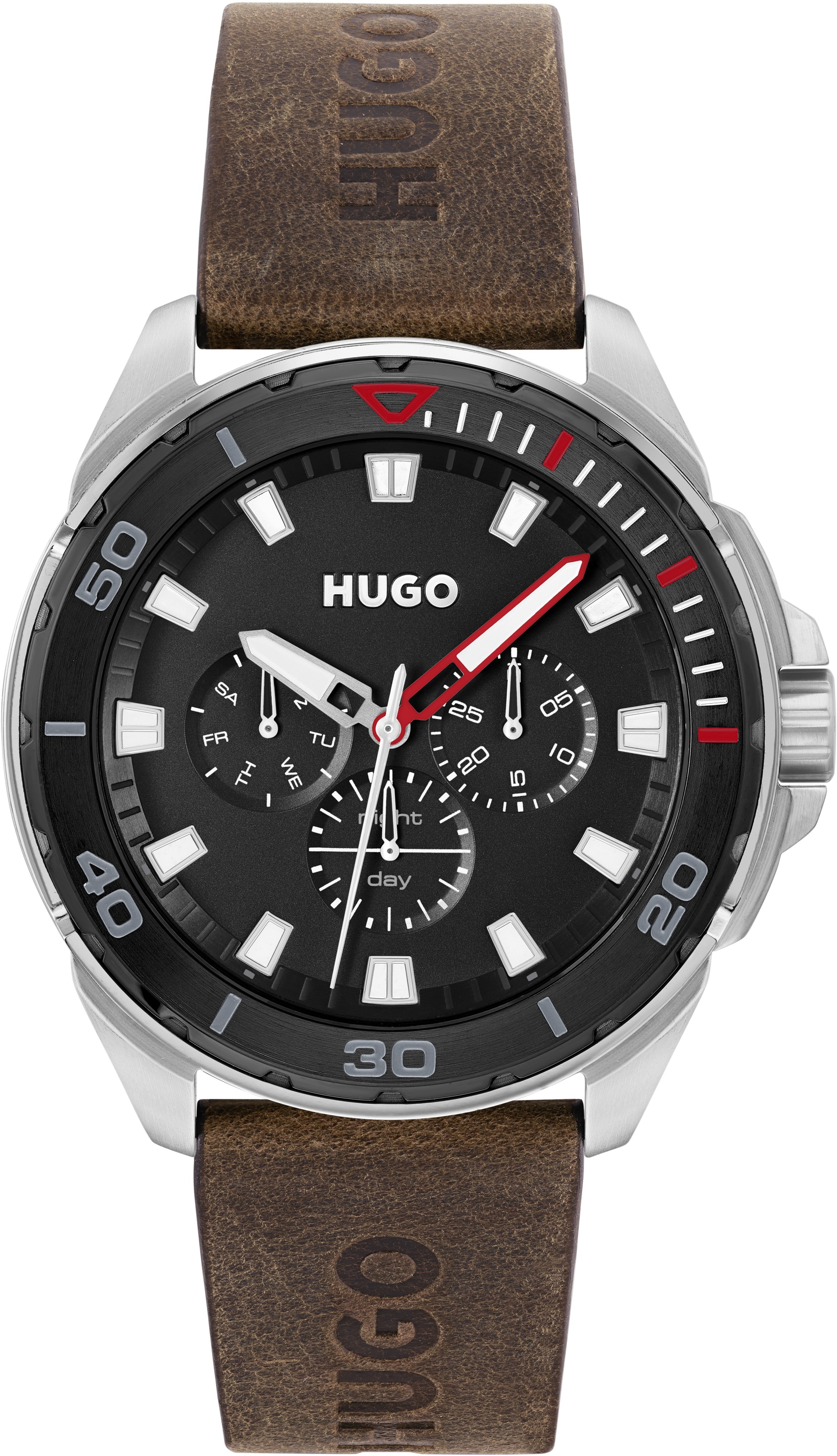 HUGO Multifunktionsuhr »#FRESH, 1530285«, Quarzuhr, Armbanduhr, Herrenuhr, Datum, 12/24-Stunden-Anzeige