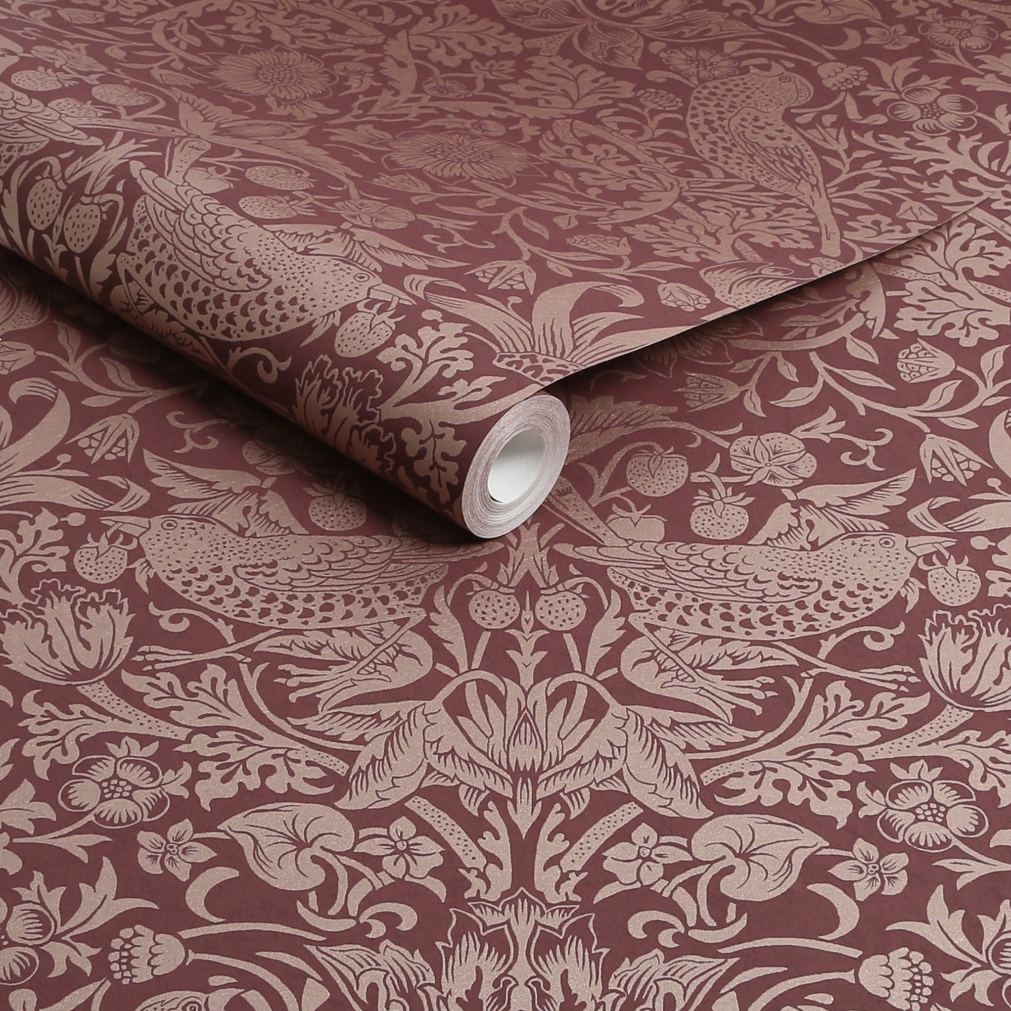 WILLIAM MORRIS AT HOME Vliestapete »Strawberry Thief Fibrous«, Retro, Design Tapeten