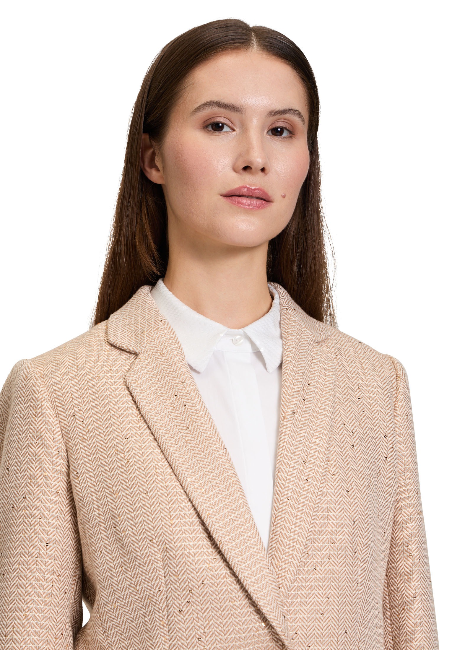 Betty&Co Kurzblazer »Betty & Co Damen Kurzblazer mit Hahnentrittmuster«, Material