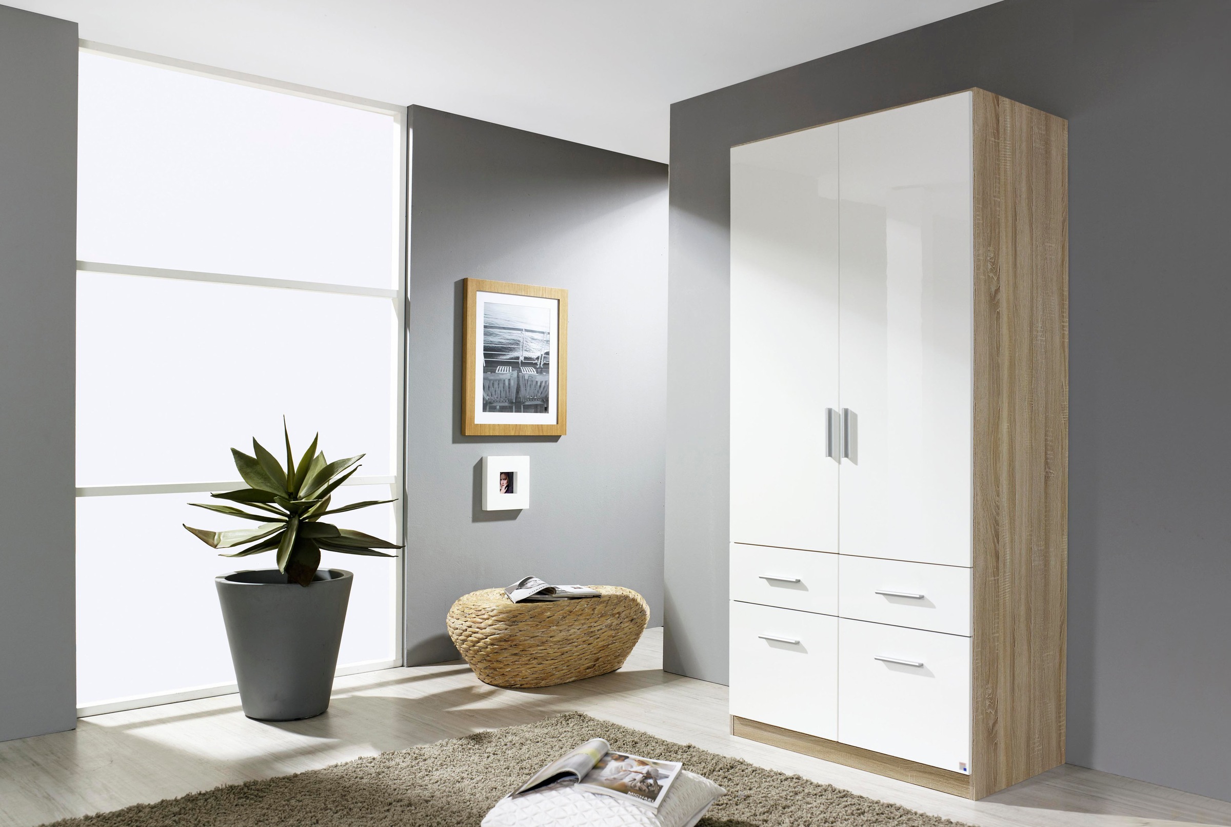 rauch Drehtürenschrank »Kleiderschrank Schrank Garderobe Schlafzimmerschrank CELLE«, in 4 Breiten und 2 Höhen, optional mit Schubkästen MADE IN GERMANY