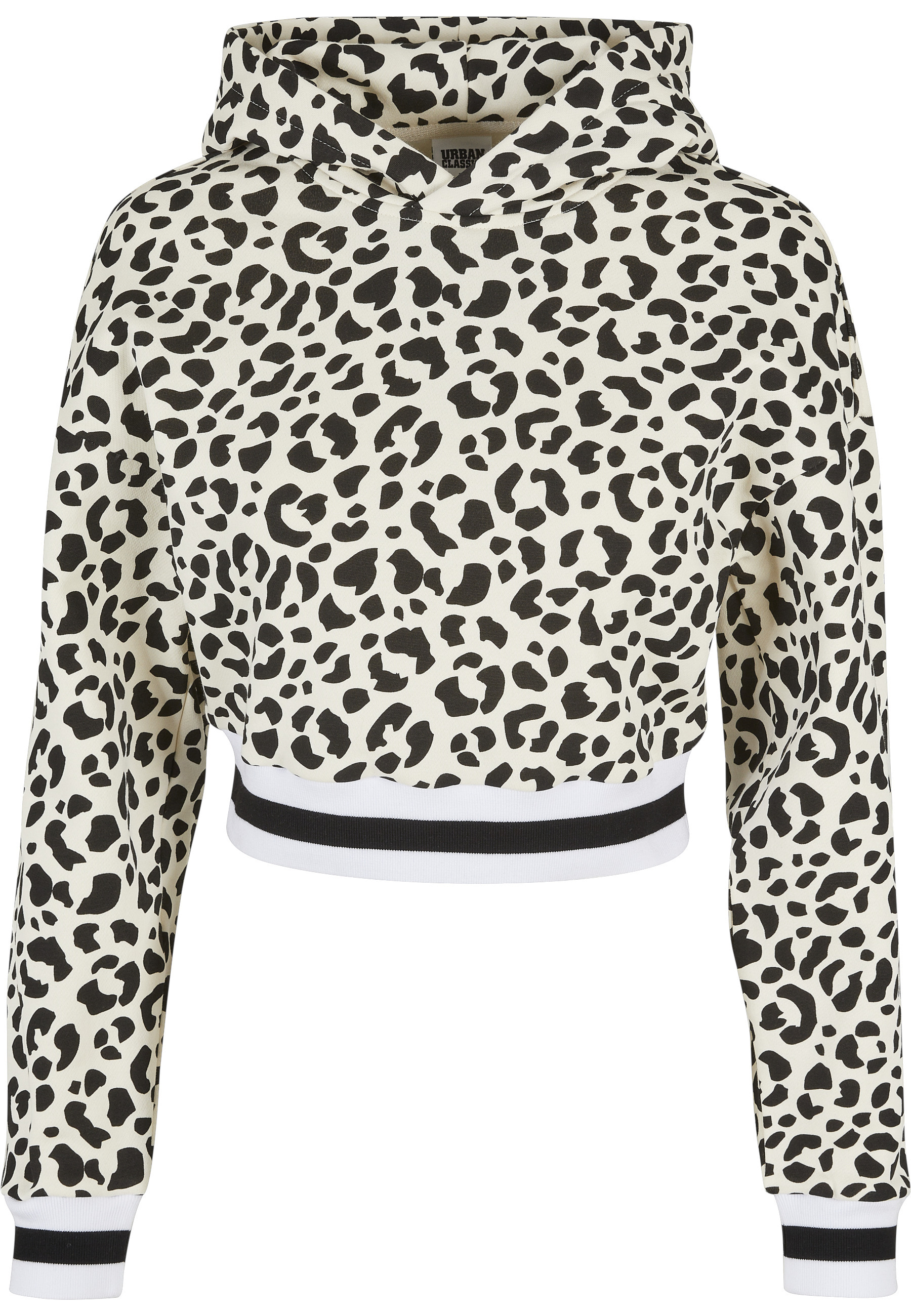 URBAN CLASSICS Rundhalspullover "Urban Classics Damen Ladies Short AOP College Hoody" 1