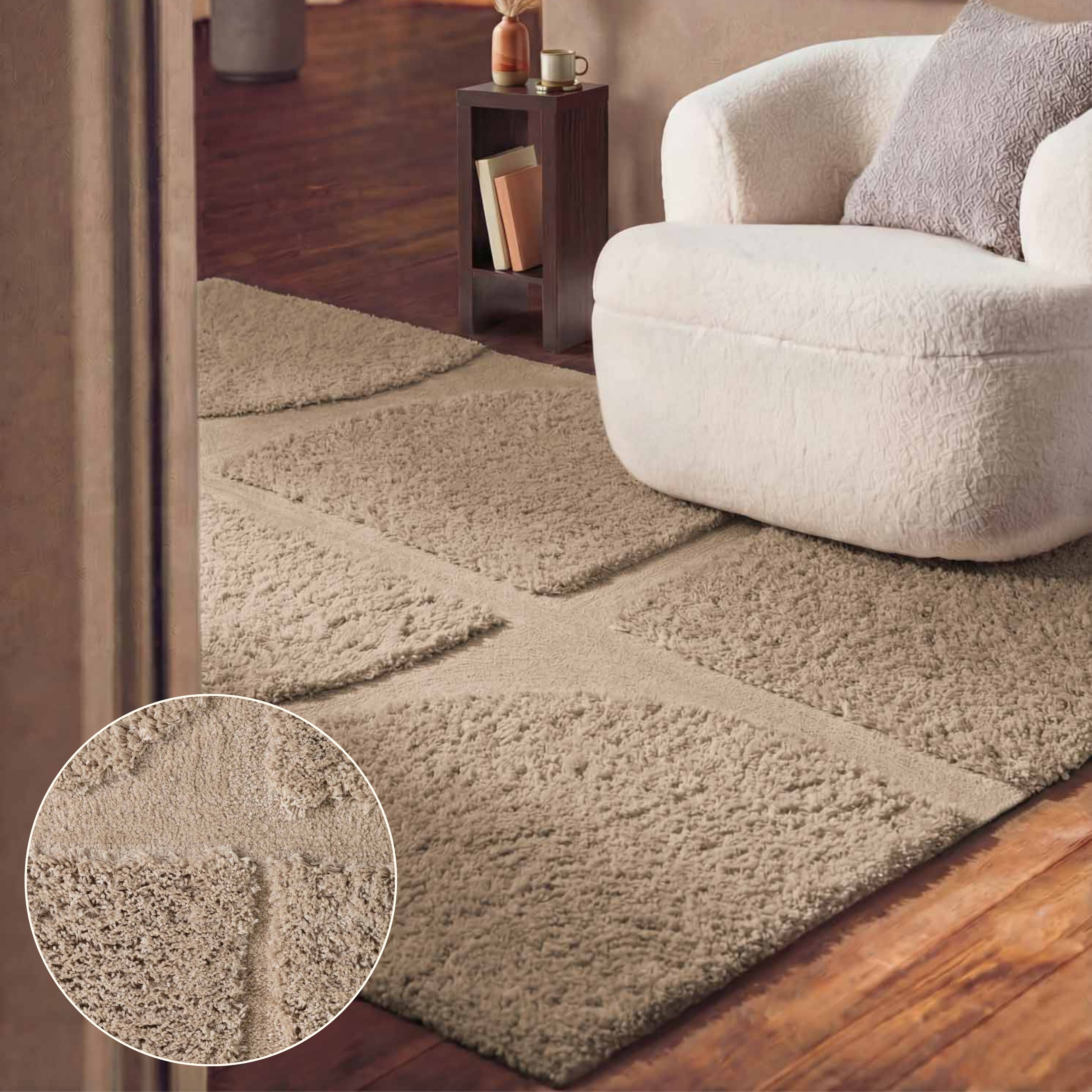 Ted Baker Hochflor-Teppich "Jasper, auch in rund" rechteckig 25 mm Höhe Hoch-Tief-Struktur, Weich, Shaggy, Modern, Wohnzimmer, Schlafzimmer