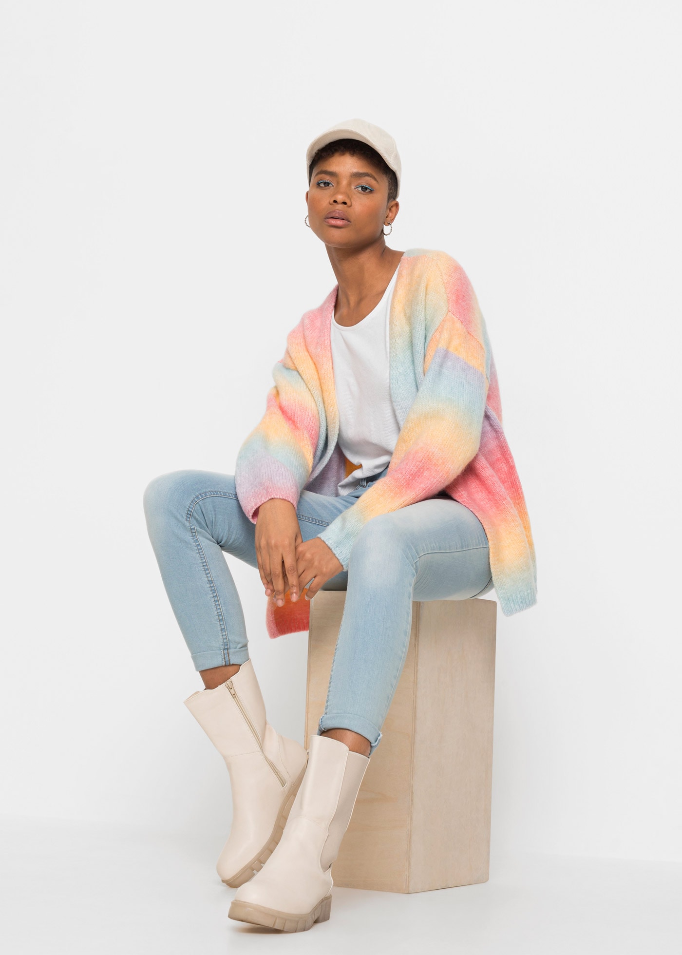 bonprix Strickjacke »Grobstrickjacke aus weichem Woll-Mix«, Grobstrickjacke aus weichem Woll-Mix
