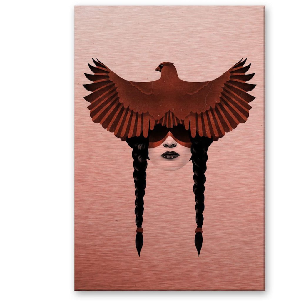 Wall-Art Metallbild »Adler Dark Cardinal Metallschild«, (1 St.)