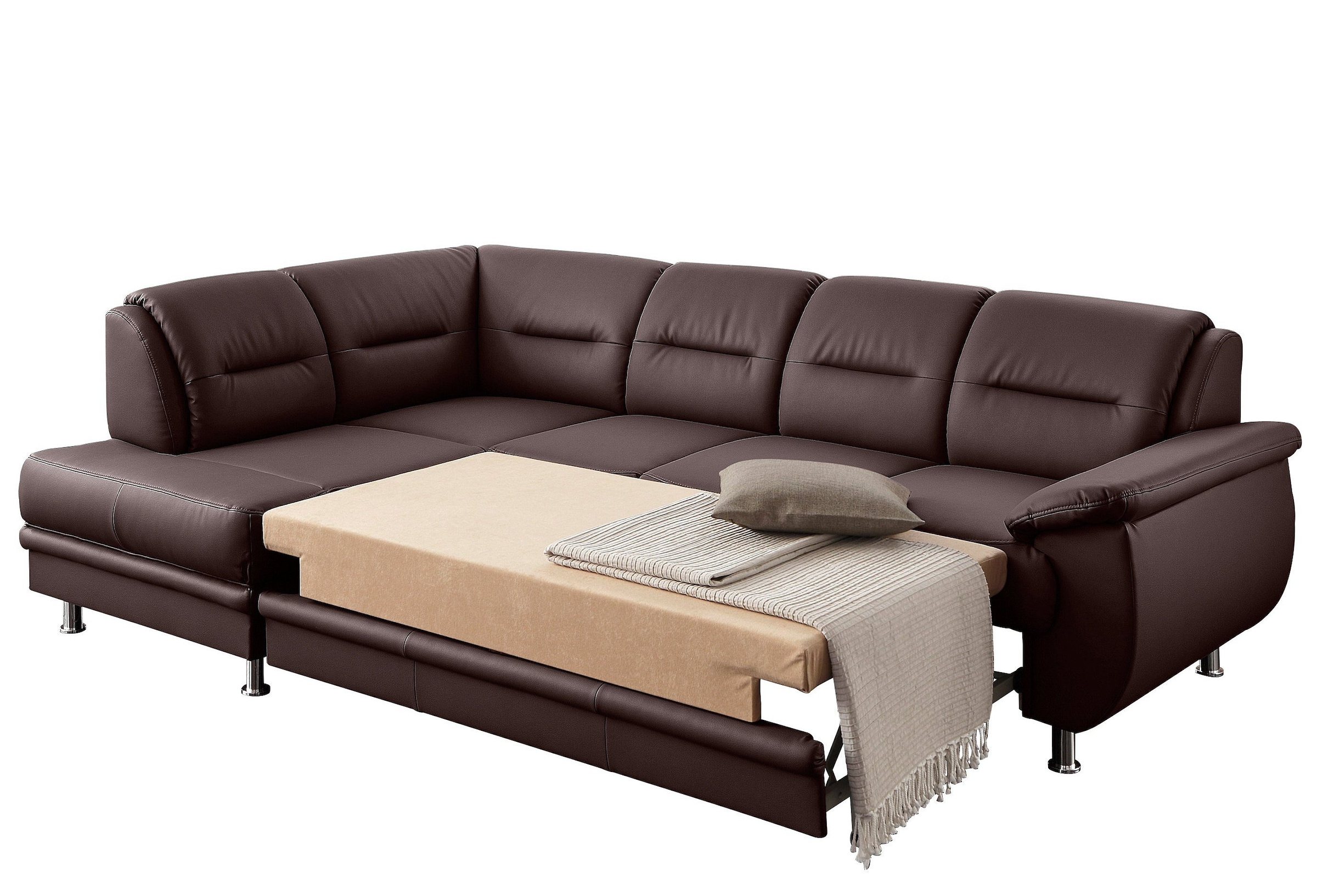 sit&more Ecksofa »Mailand L-Form«, wahlweise mit Bettfunktion