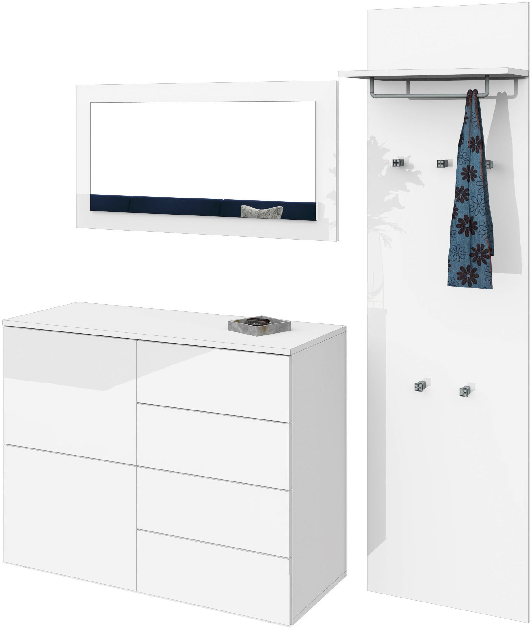 borchardt Möbel Garderoben-Set 3 Stk. tlg. günstig online kaufen