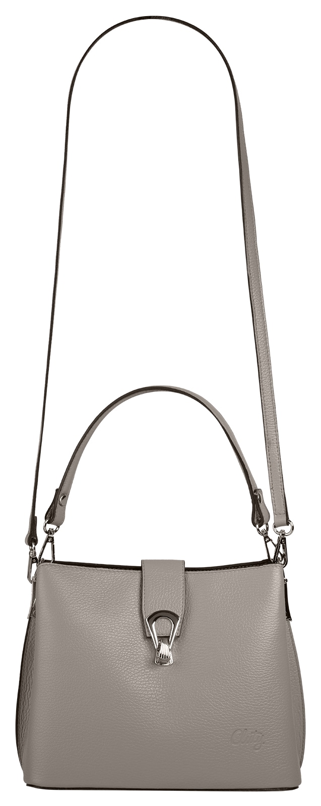 Cluty Umhängetasche, echt Leder, Made in Italy
